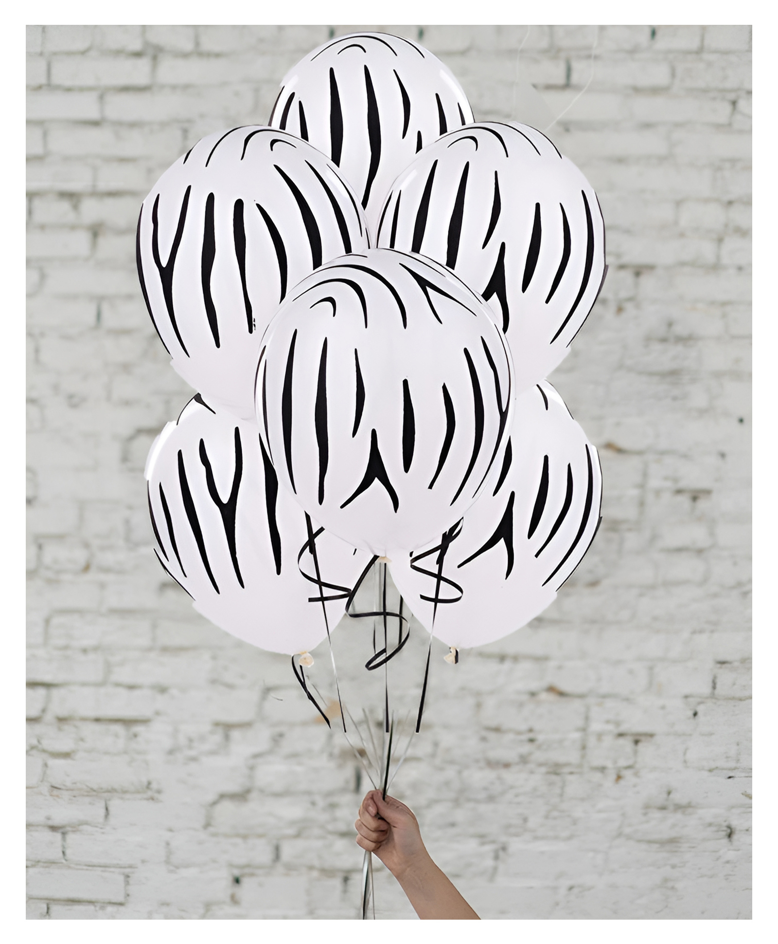 Funcart Zebra Stripe Latex Balloons White - Pack of 6-picture-38