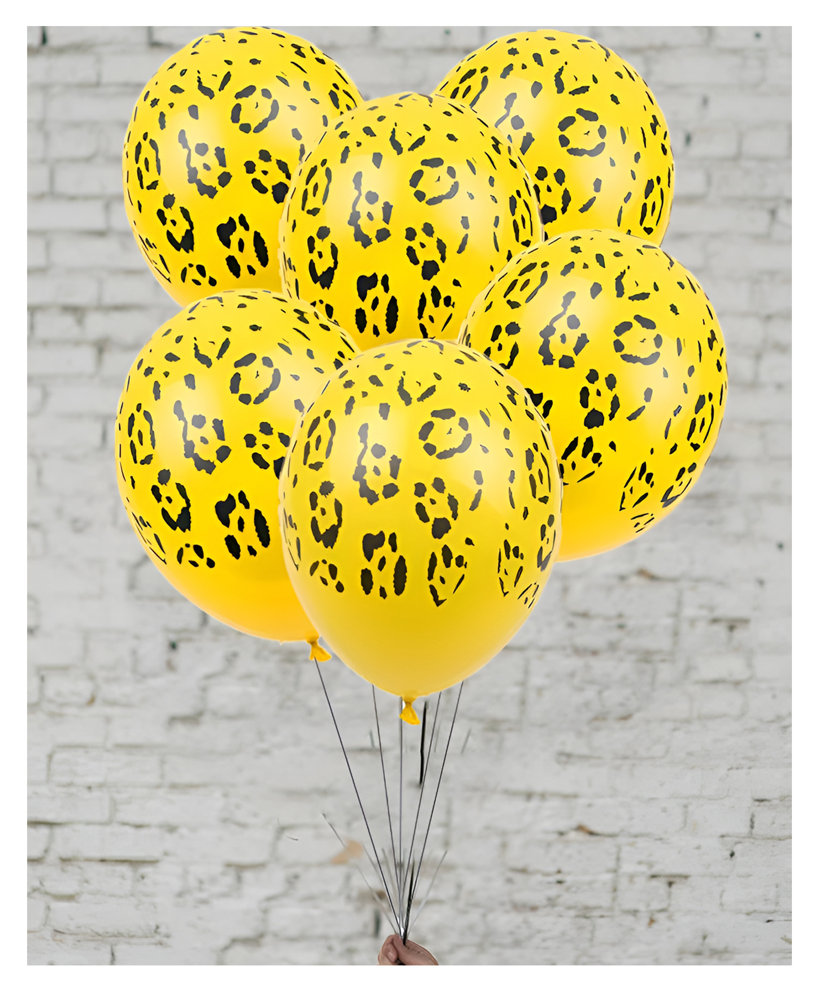 Funcart Leopard Print Latex Balloon Yellow - Pack of 6-picture-37