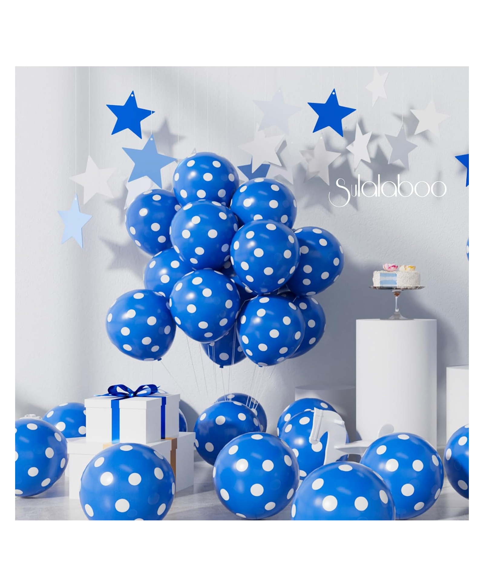 Funcart Dark Blue Polka Dot Balloons - Pack of 25-image-7