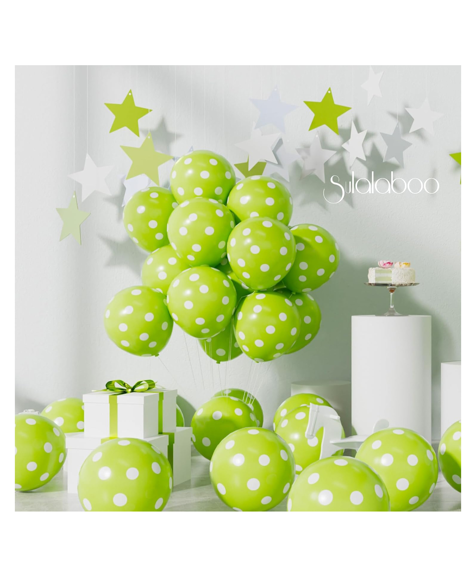 Funcart Green Polka Dot Balloons - Pack of 50-picture-21