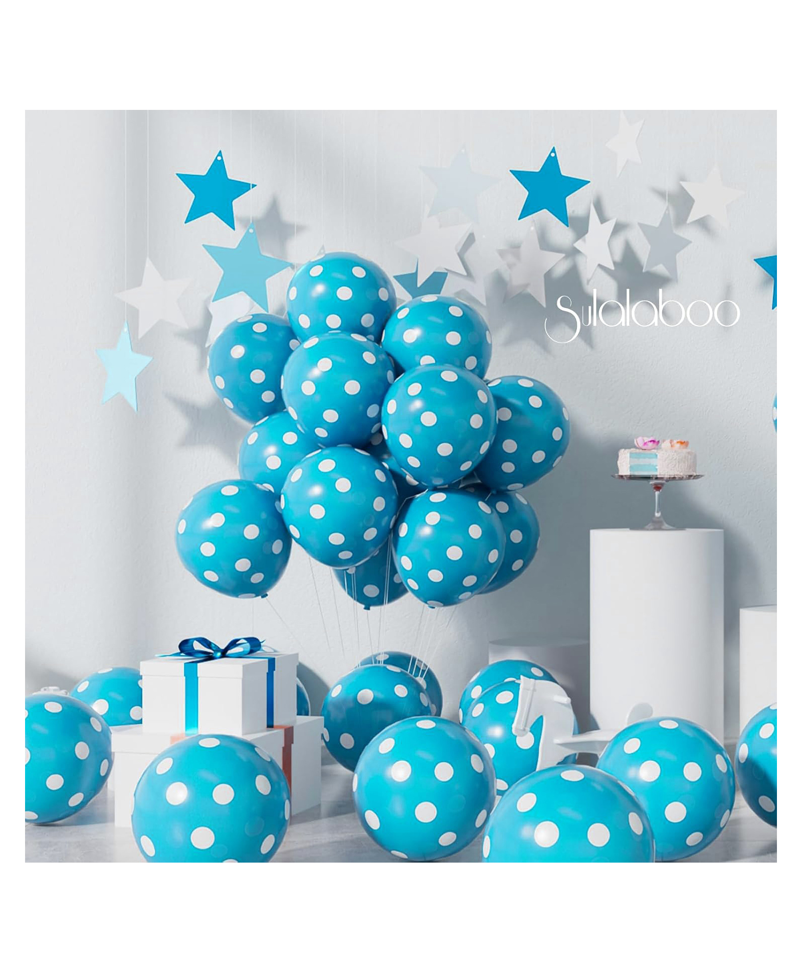 Funcart Light Blue Polka Dot Balloons - Pack of 25-picture-27