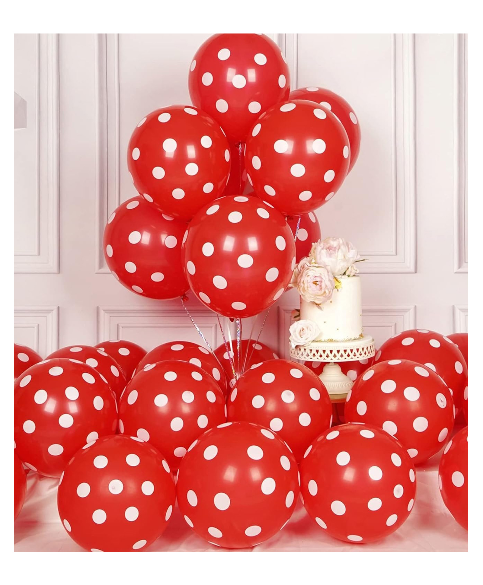 Funcart Red Polka Dots Balloons - Pack of 25-image-0