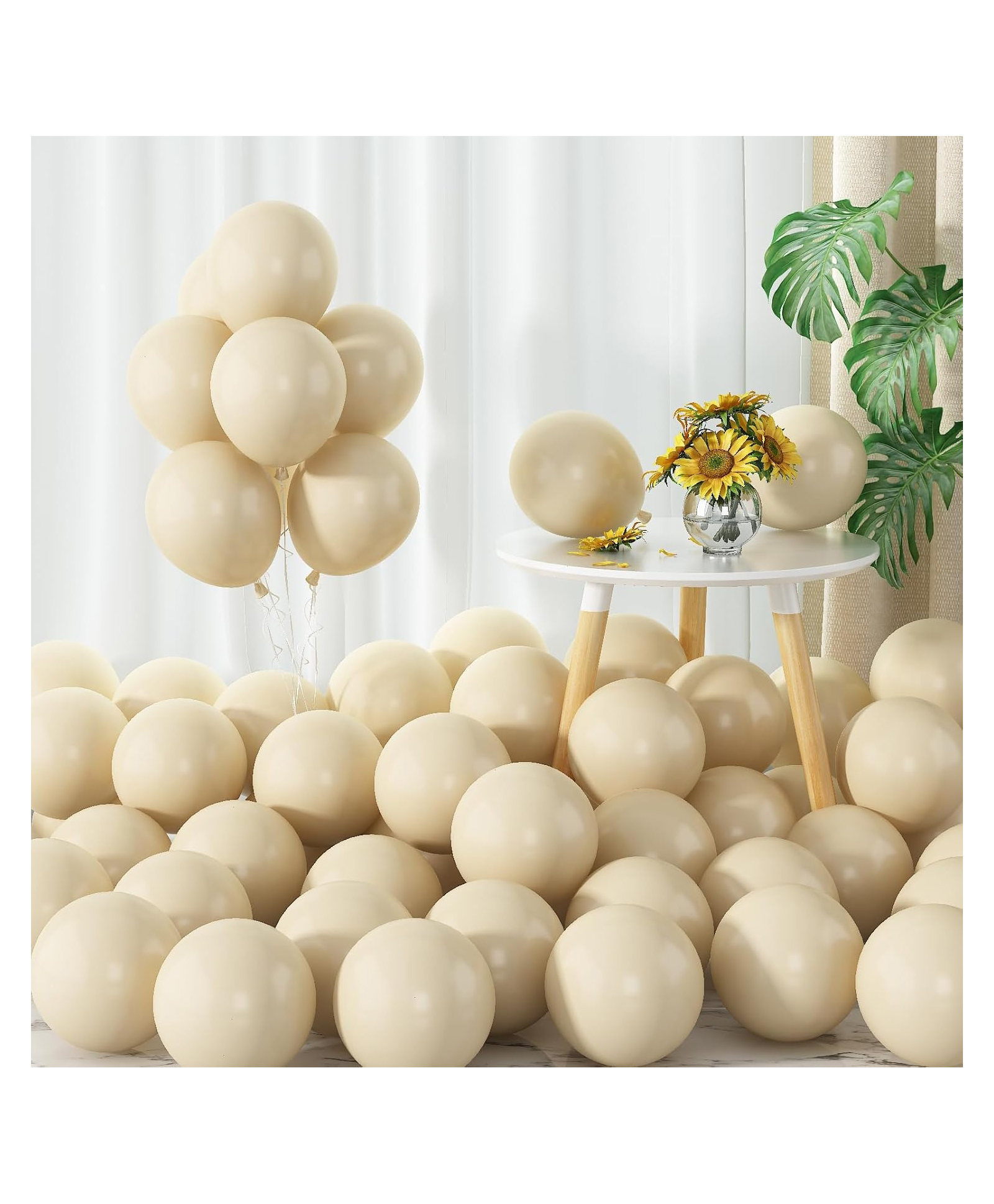 Funcart Ivory Metallic Latex Balloons - Pack of 50-picture-0
