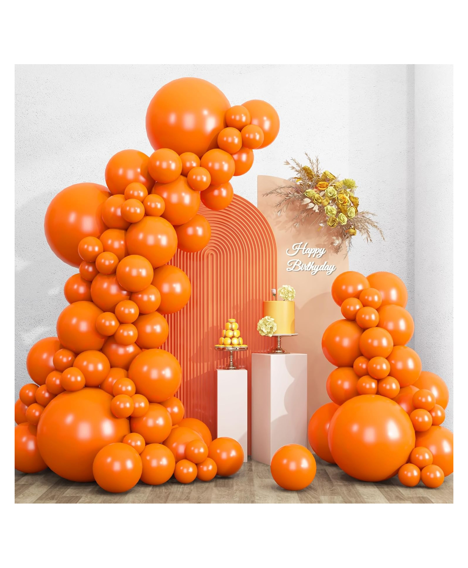 Funcart Orange Metallic Latex Balloons - Pack of 25-picture-0