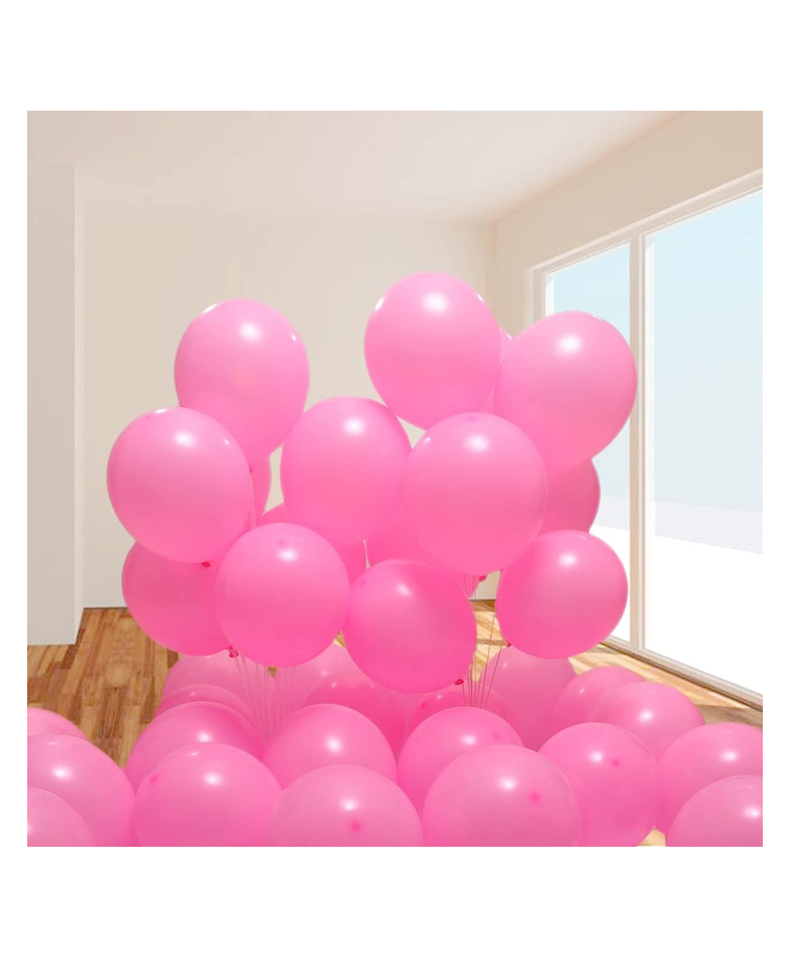 Funcart Pink Metallic Latex Balloons - Pack of 50-image-4