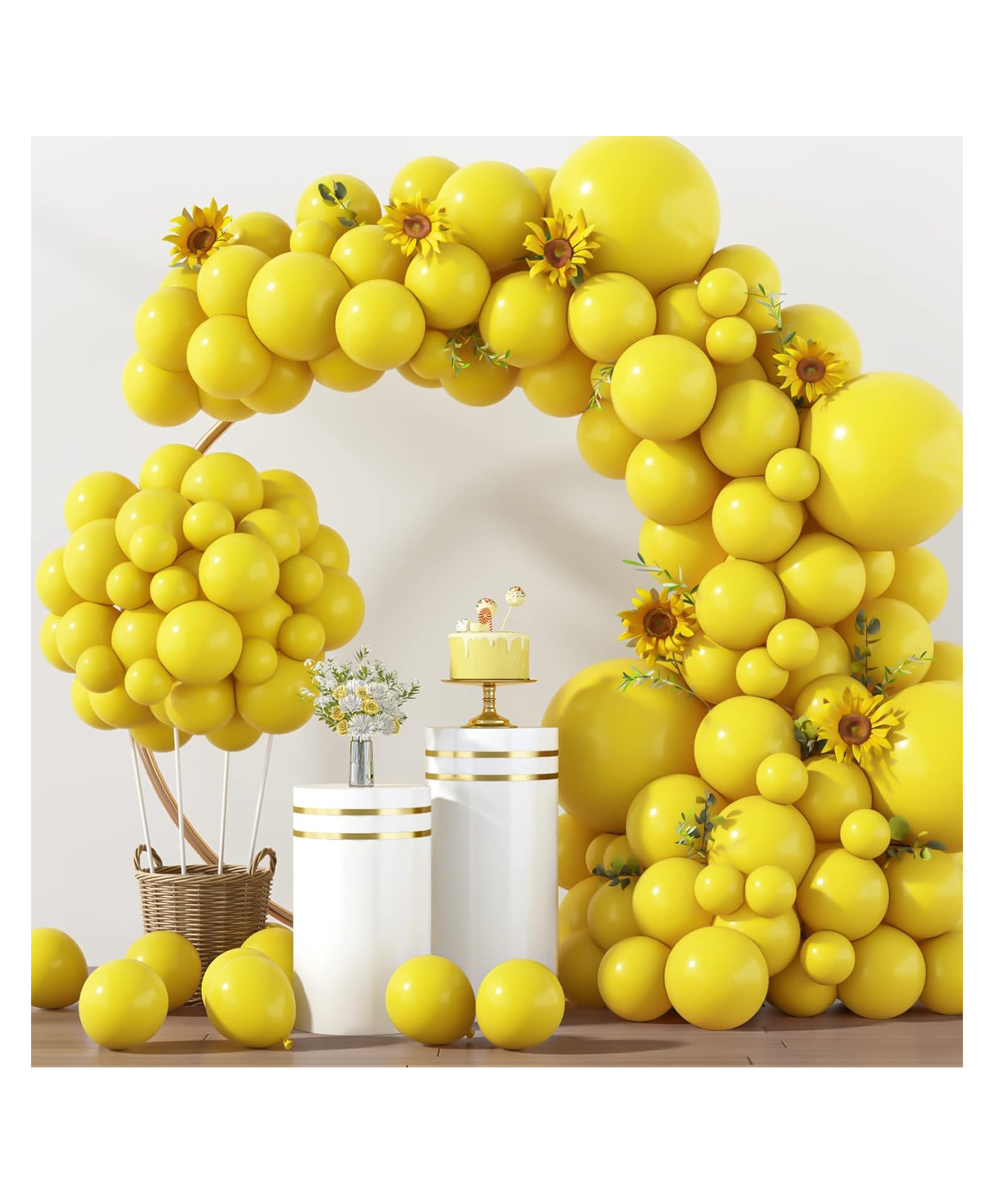 Funcart Yellow Metallic Latex Balloons - Pack of 25-picture-10