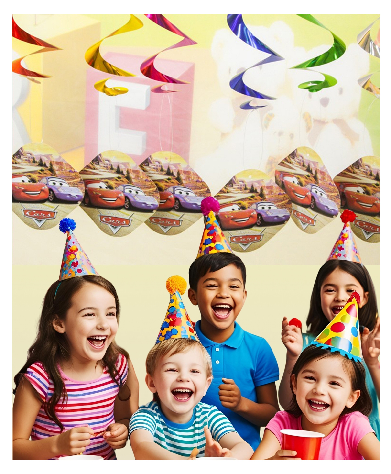 Funcart Cars Party Theme Swirl Decoration Multicolor - Pack of 6-picture-9