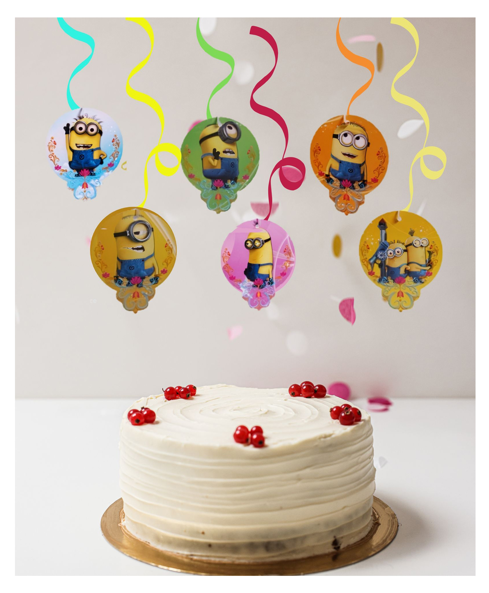 Funcart Minions Theme Swirl Decoration Multicolor - Pack of 6-picture-6