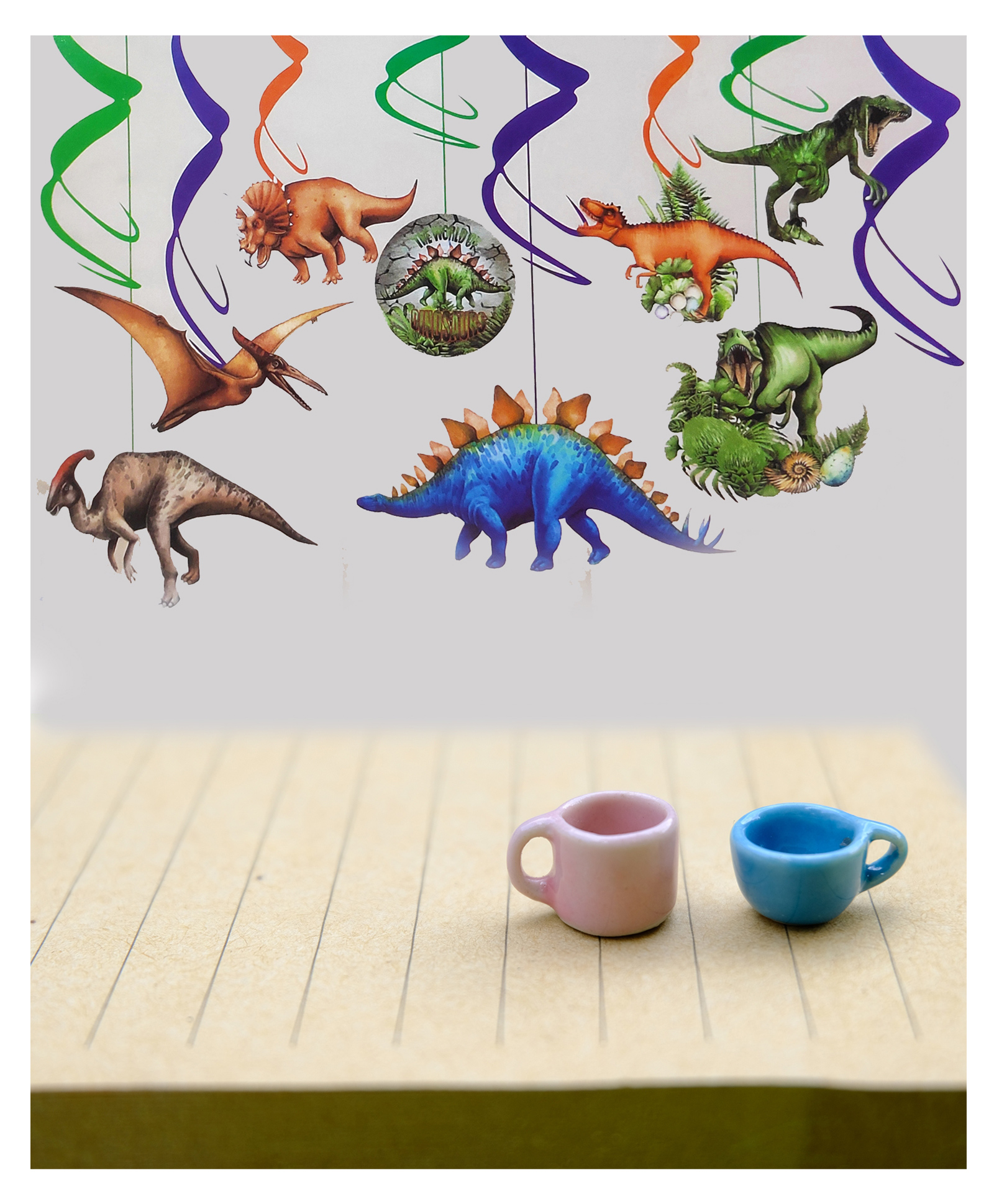 Funcart Dino Theme Paper Swirl Multicolor - Pack of 6-picture-12