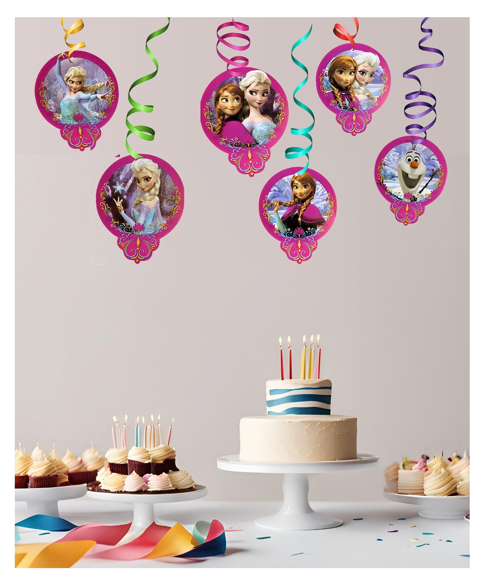 Funcart Frozen Theme Swirl Decoration Multicolor - Pack of 6-picture-29