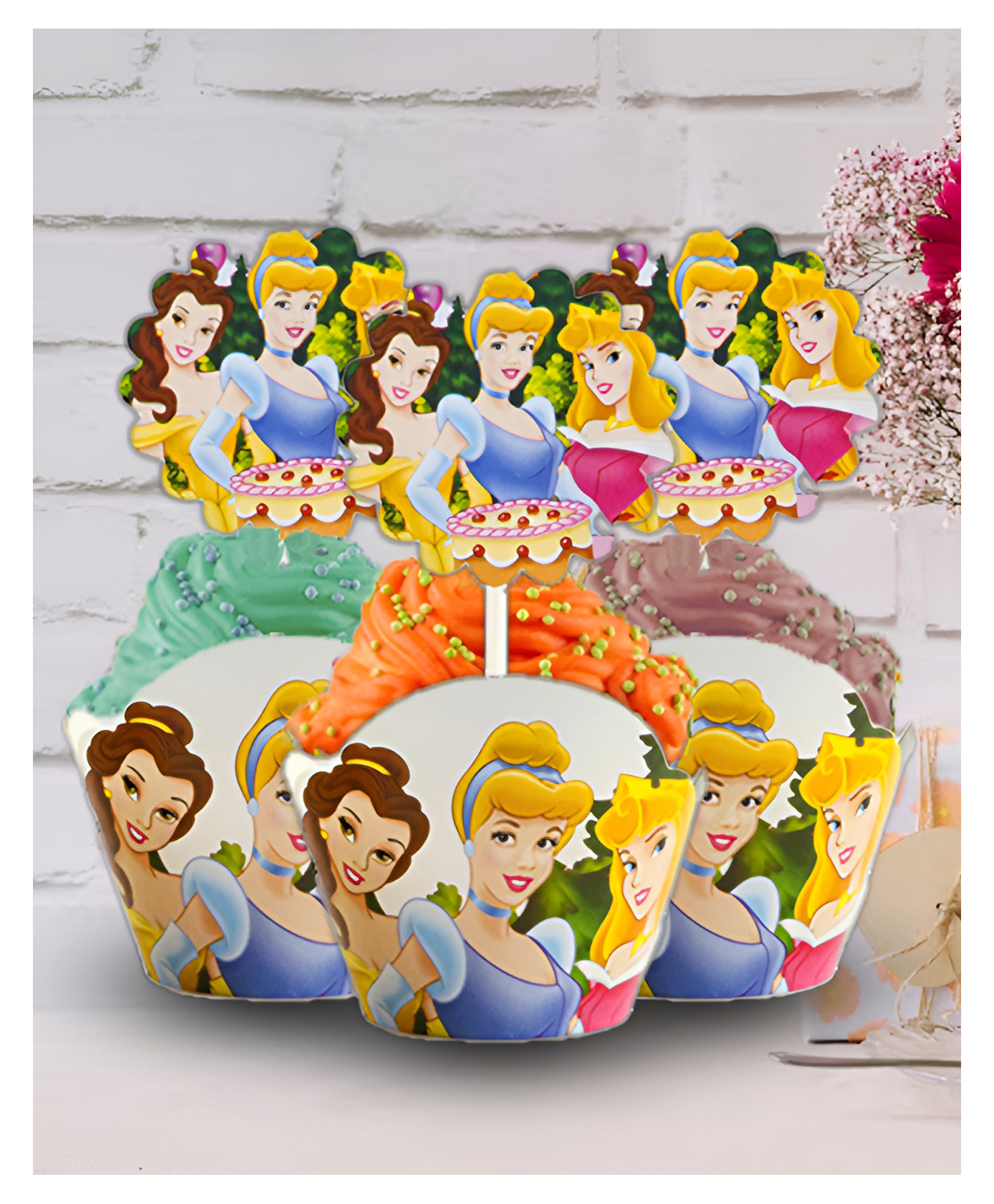 Funcart Three Princess Theme Cup Cake Wrapper & topper - Pack of 24-picture-13