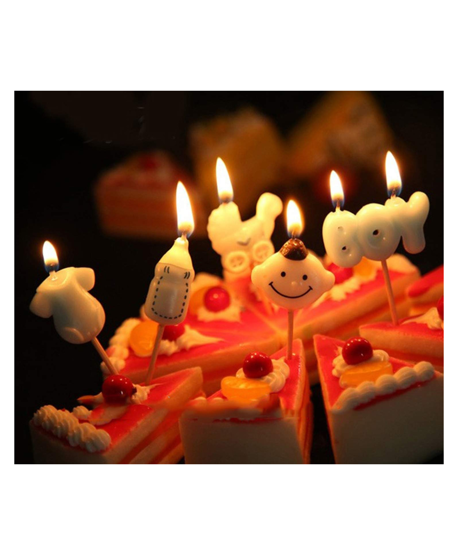 Funcart Blue Baby Shower Baby Boy Cake Topper Candle - Pack of 5-image-7