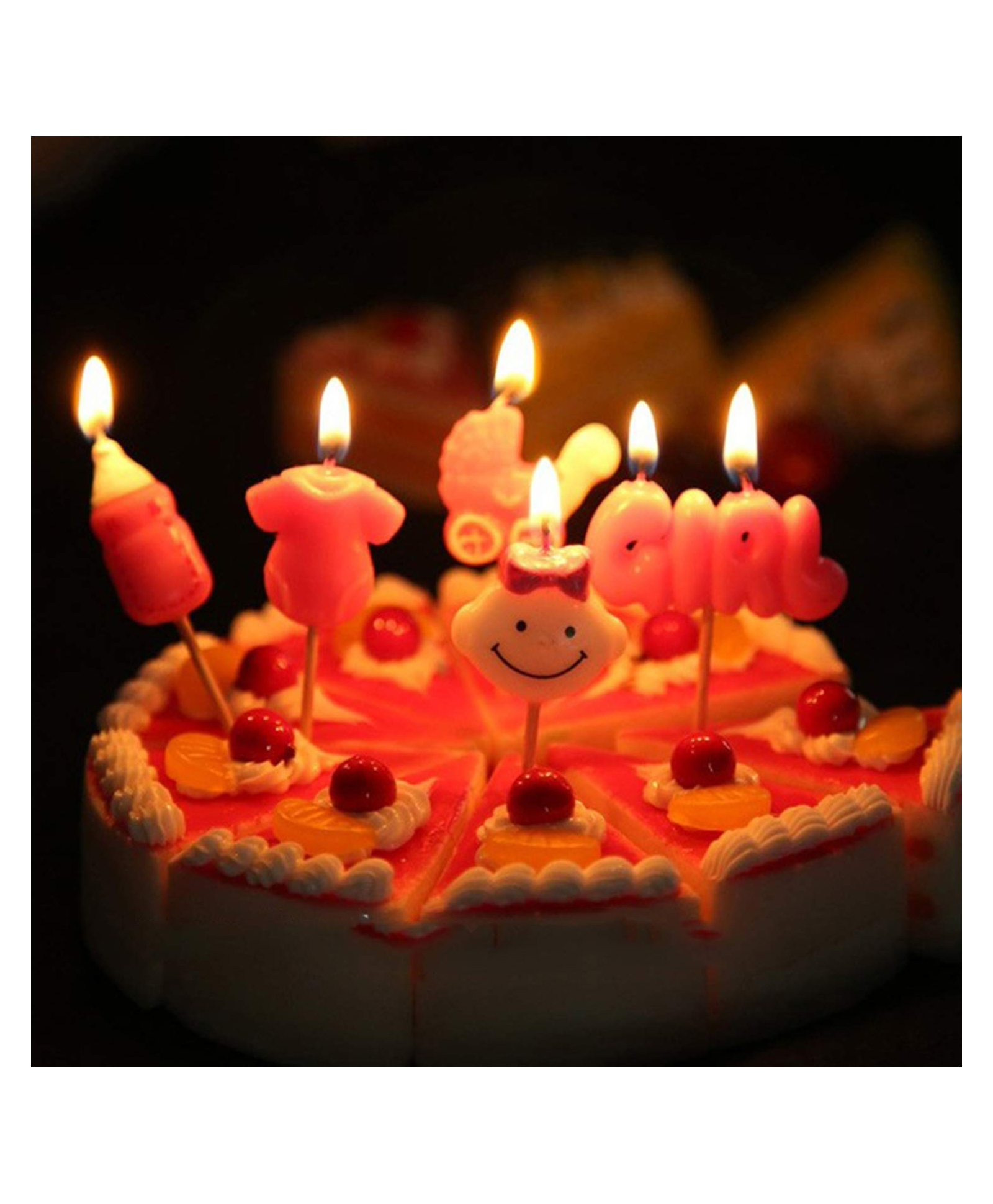 Funcart Pink Baby Shower Baby Girl Cake Topper Candle - Pack of 5-picture-10