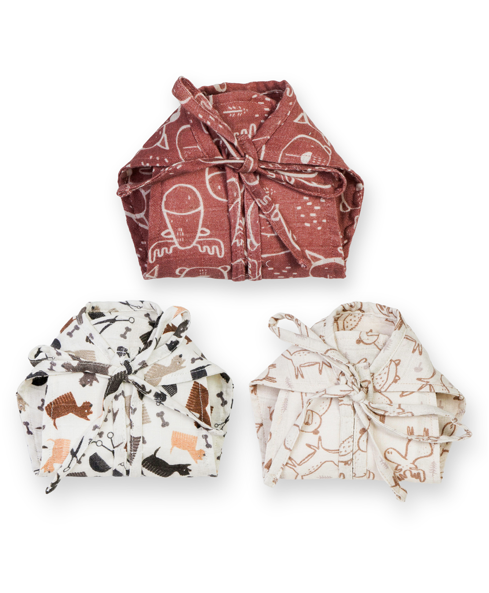cocoon care The Boo Boo Club Breathable Soft Organic Cotton Muslin Nappies Pack Of 3 - Multicolored-picture-25
