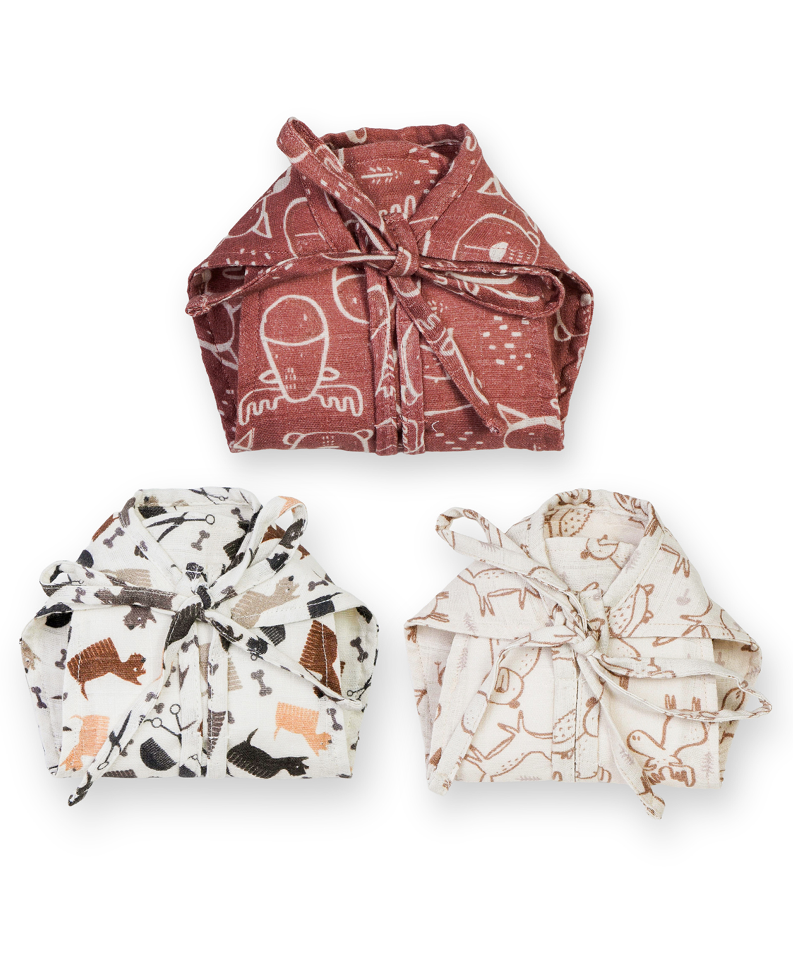 cocoon care The Boo Boo Club Breathable Soft Organic Cotton Muslin Nappies Pack Of 3 - Multicolored-picture-26