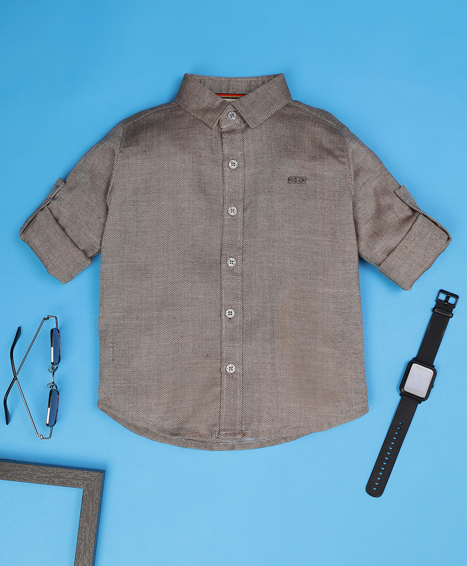 Rikidoos Full Sleeves Solid Shirt - Coffee Brown-picture-33