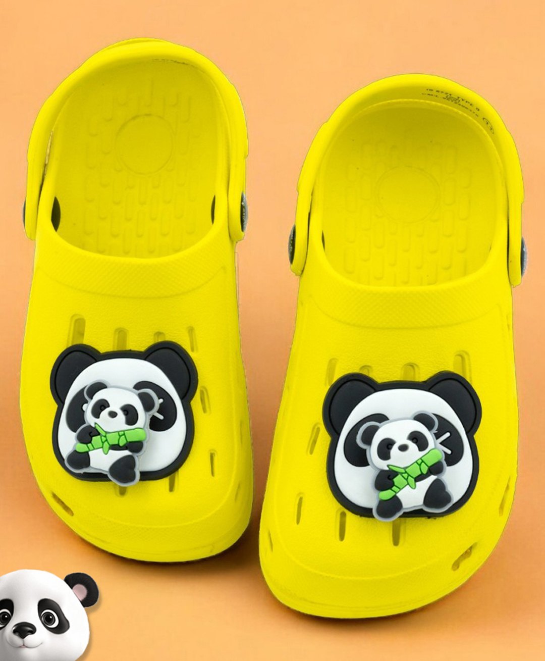 Yellow Bee Perforated Clogs With Aeroplane Rotating Charms - Yellow-picture-15