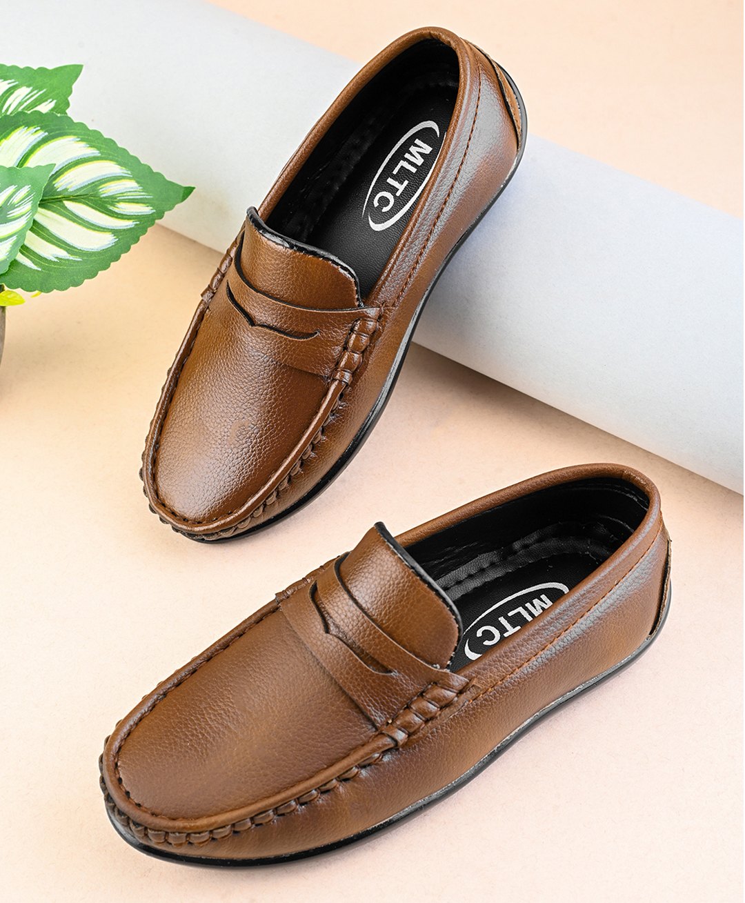 MLTC Solid Slip On Loafers - Tan-image-47
