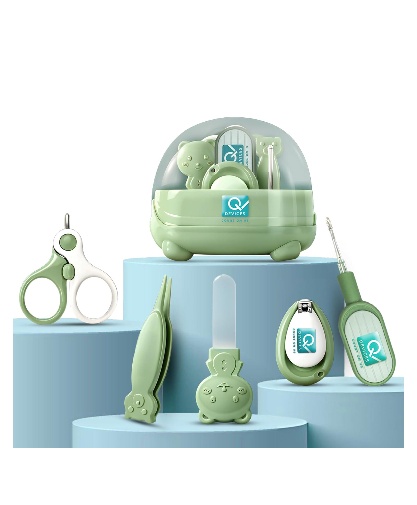Q Devices 5-in-1 Baby Grooming Kit Safe & Gentle Care Set for Newborns & Infants-image-48