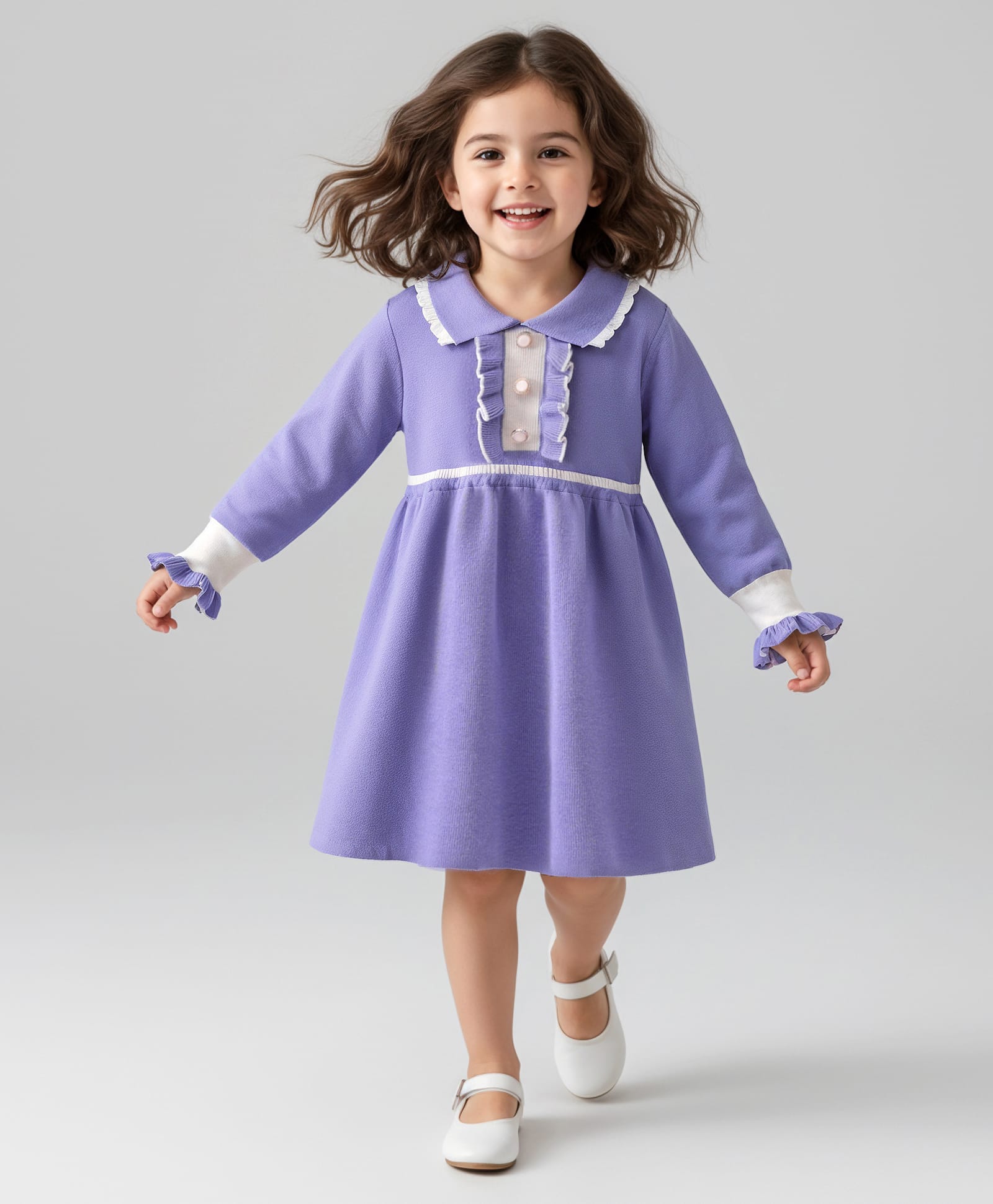 Mark & Mia Full Sleeves Solid Woollen Dress - Lavender-picture-13