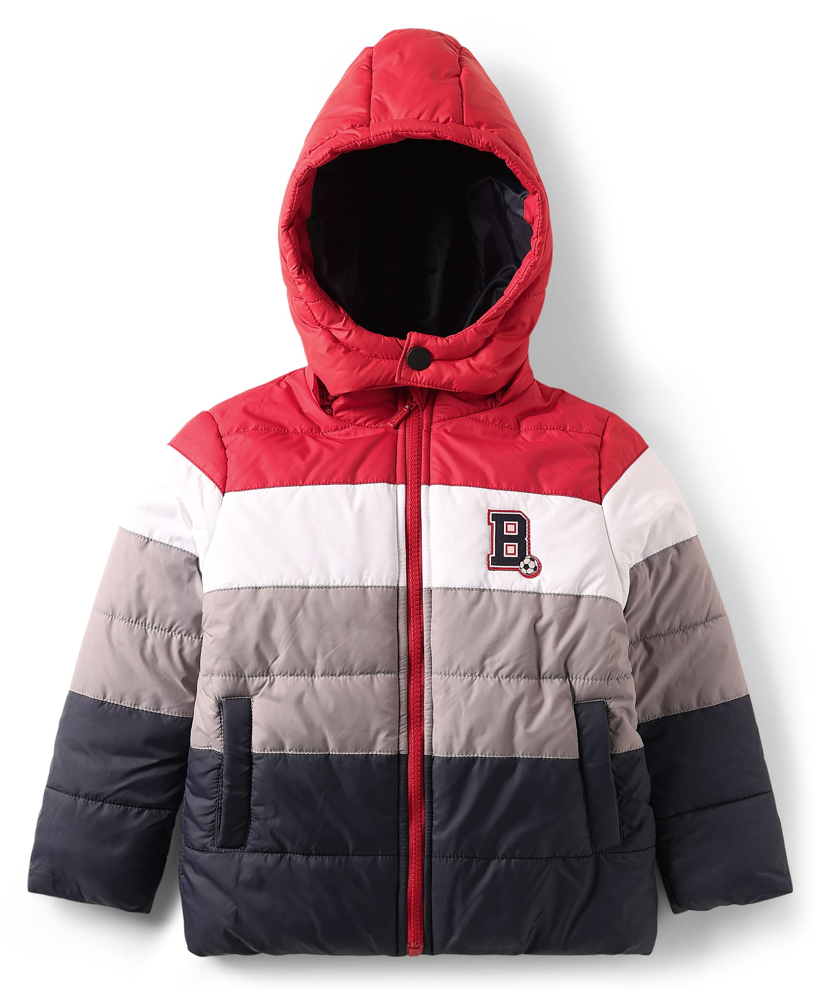 Babyhug Full Sleeves Cut & Sew Desiged Padded Jacket with Detachable Hood - Red-picture-20