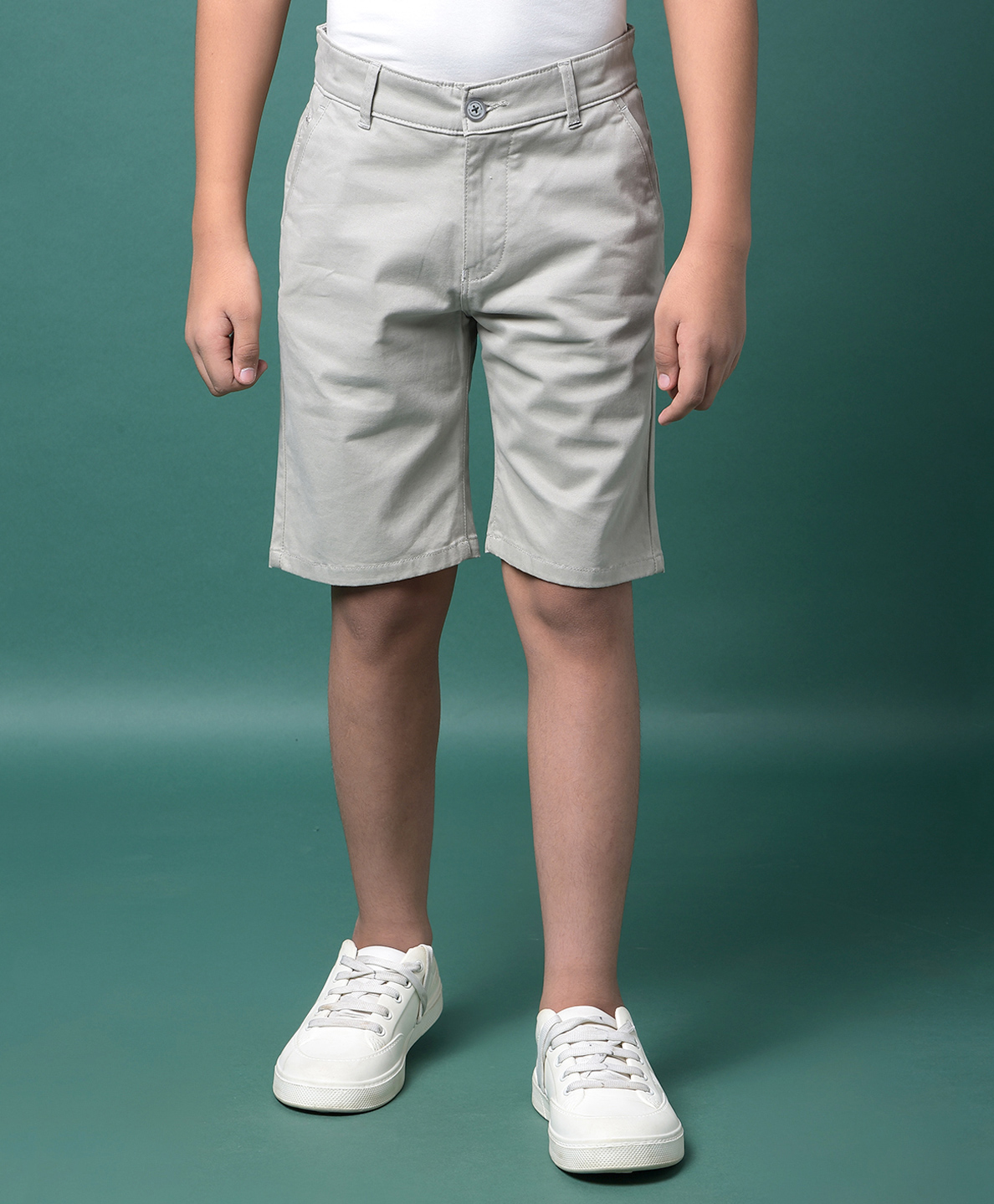CRIMSOUNE CLUB Cotton Woven Solid Shorts - Grey-picture-41