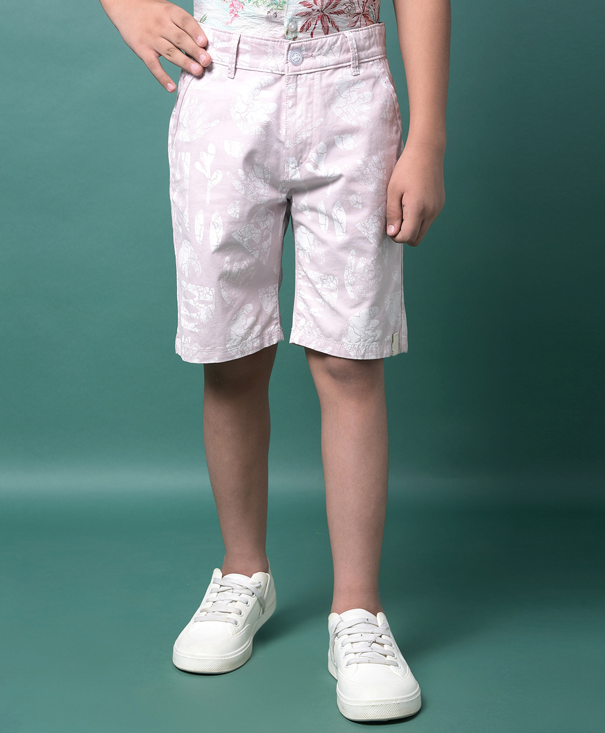 CRIMSOUNE CLUB Cotton Woven Abstract Printed Shorts - Purple-picture-30