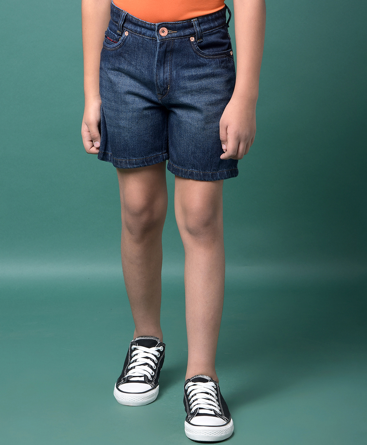 CRIMSOUNE CLUB Cotton Woven Mild Washed Shorts - Navy Blue-picture-17
