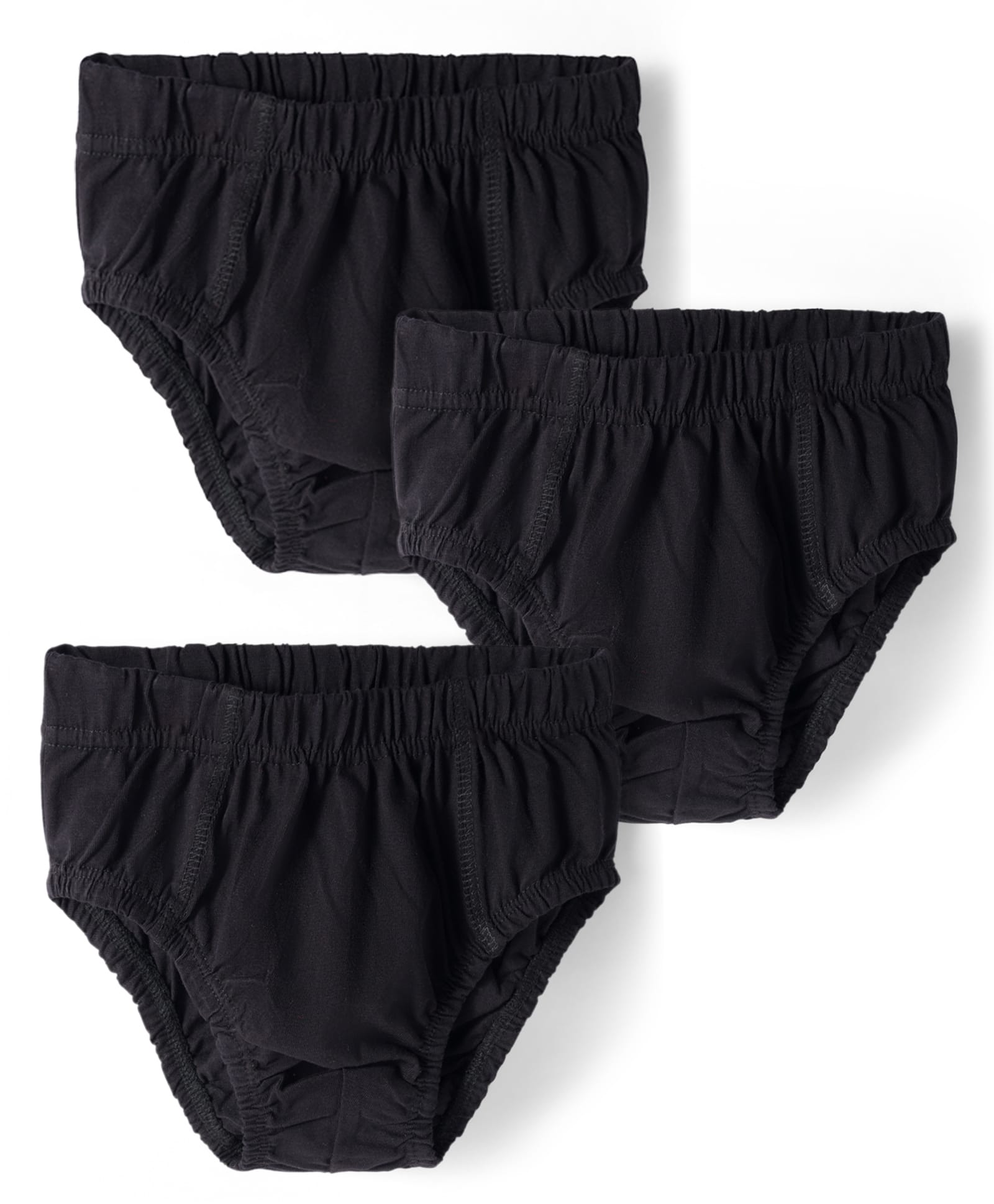 Kookie Kids India Cotton Knit Solid Colour Briefs Pack Of 3 - Black-image-47