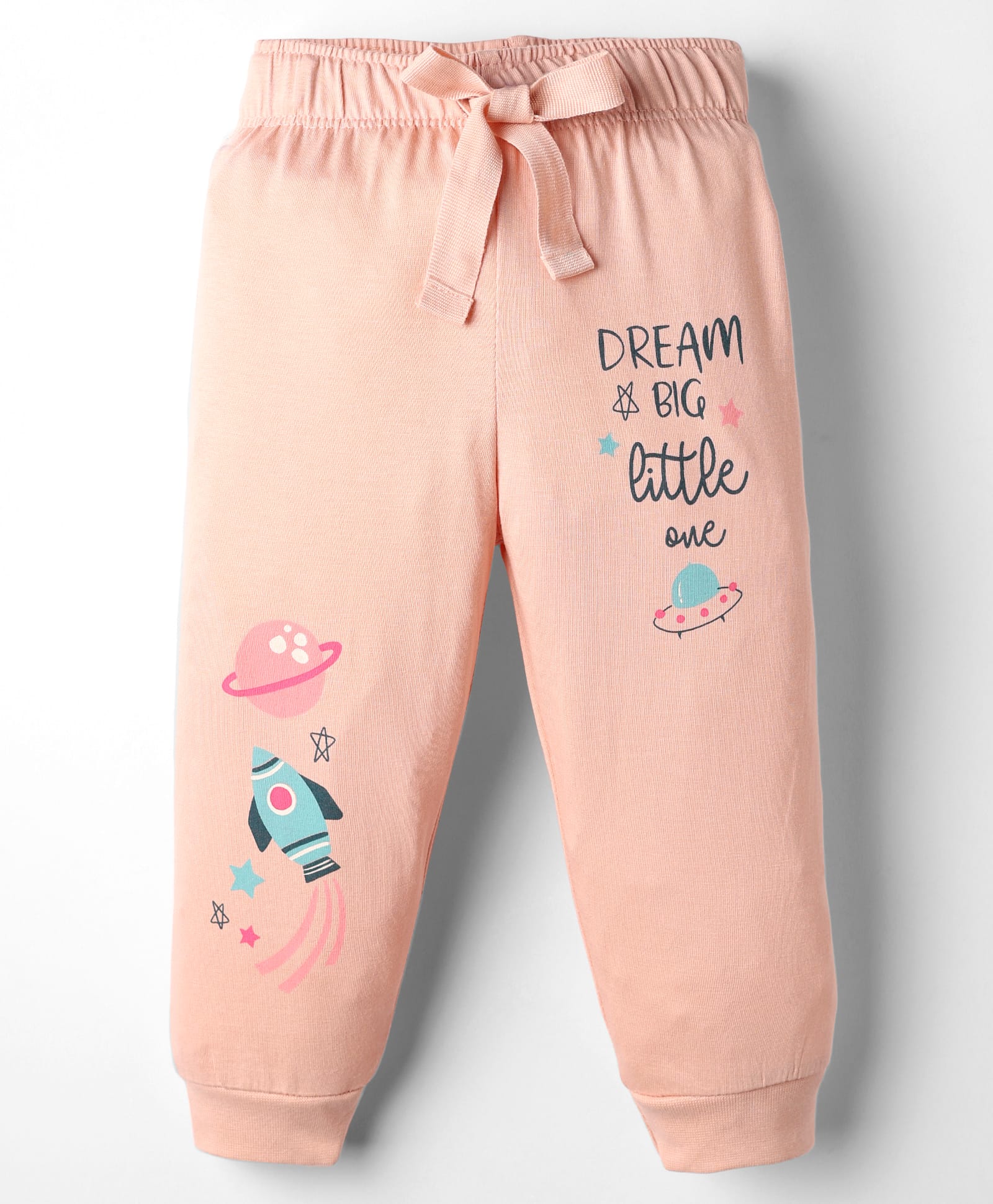 CUCUMBER Sinker Knit Full Length Lounge Pant with Space Theme Print - Light Pink-image-34