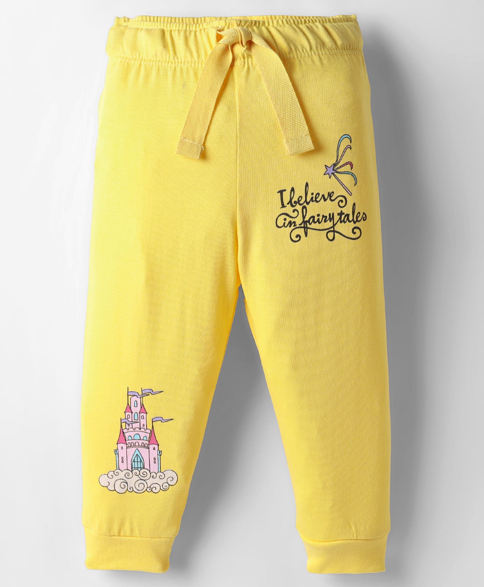 CUCUMBER Sinker Knit Full Length Castle & Text Printed Lounge Pant - Yellow-picture-13
