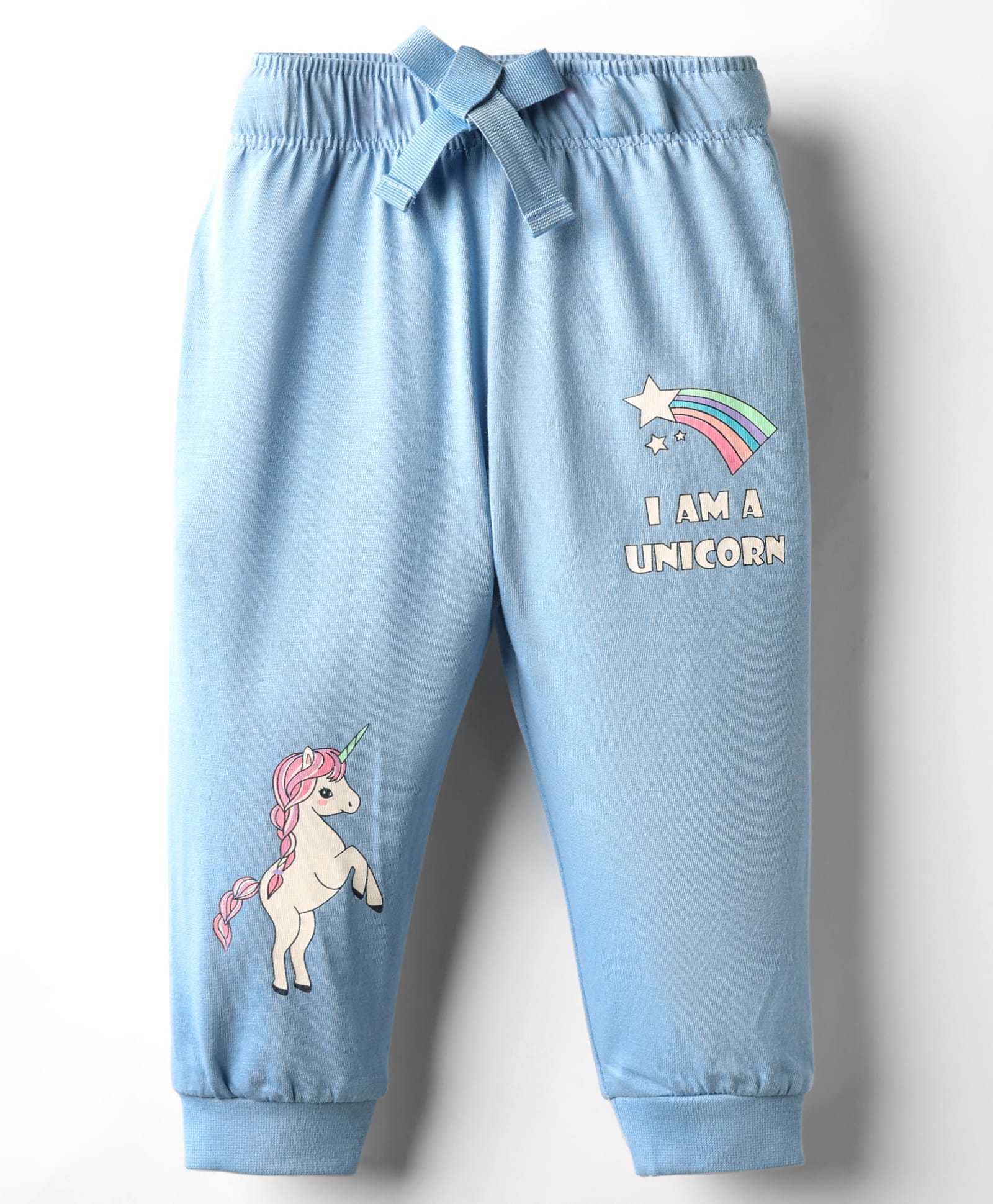 CUCUMBER Sinker Knit Full Length Lounge Pant with Unicorn Print - Light Blue-picture-33