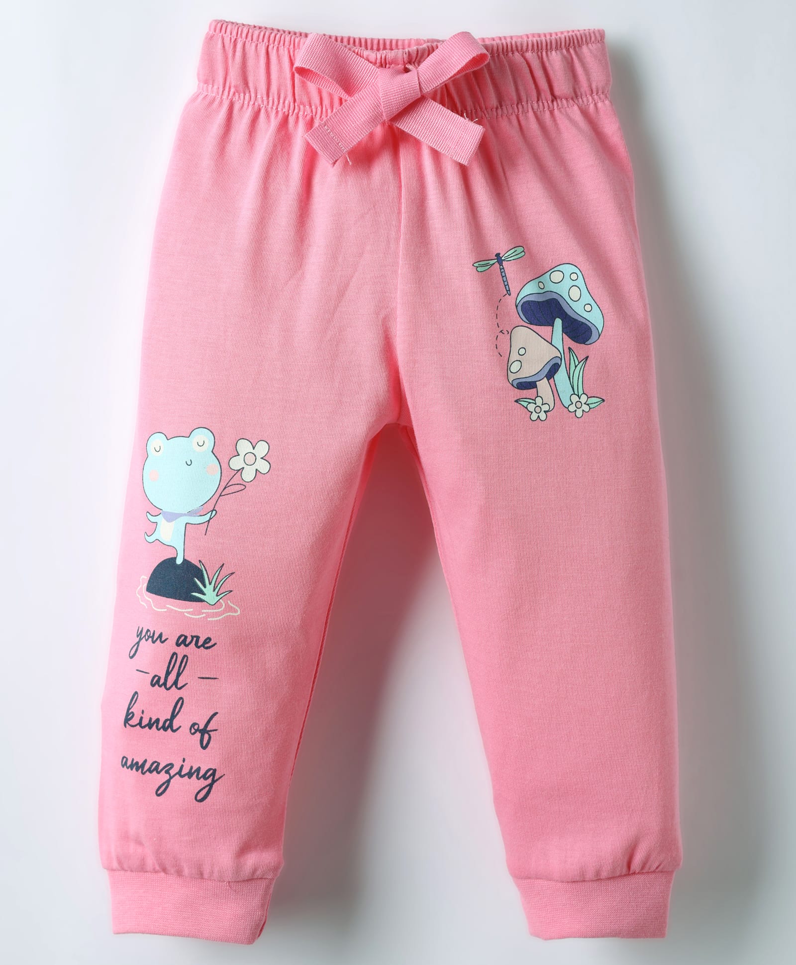 CUCUMBER Sinker Knit Full Length Frog & Text Printed Lounge Pant - Pink-picture-20