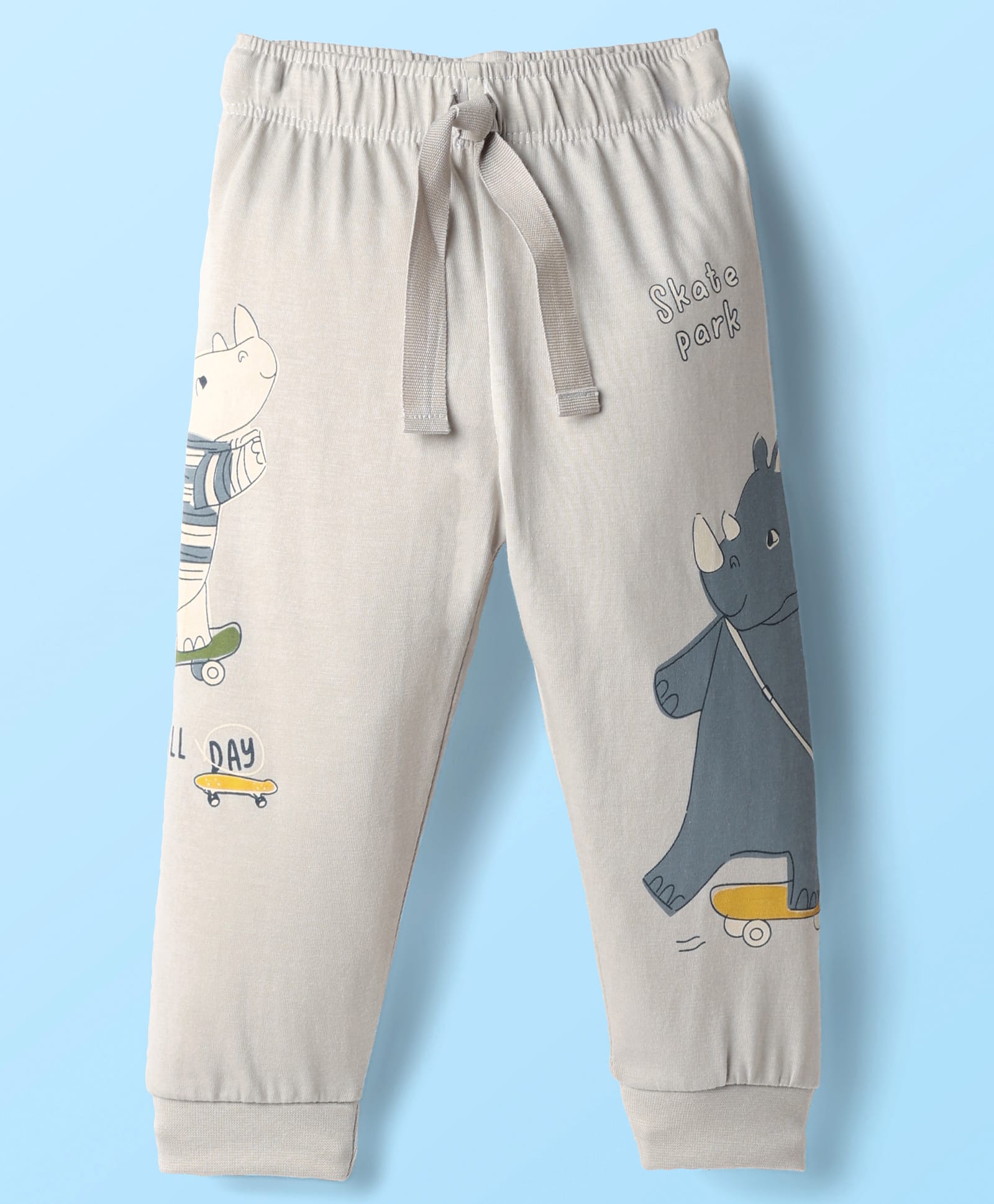 CUCUMBER Sinker Knit Full Length Rhino & Text Printed Lounge Pant - Grey-picture-29