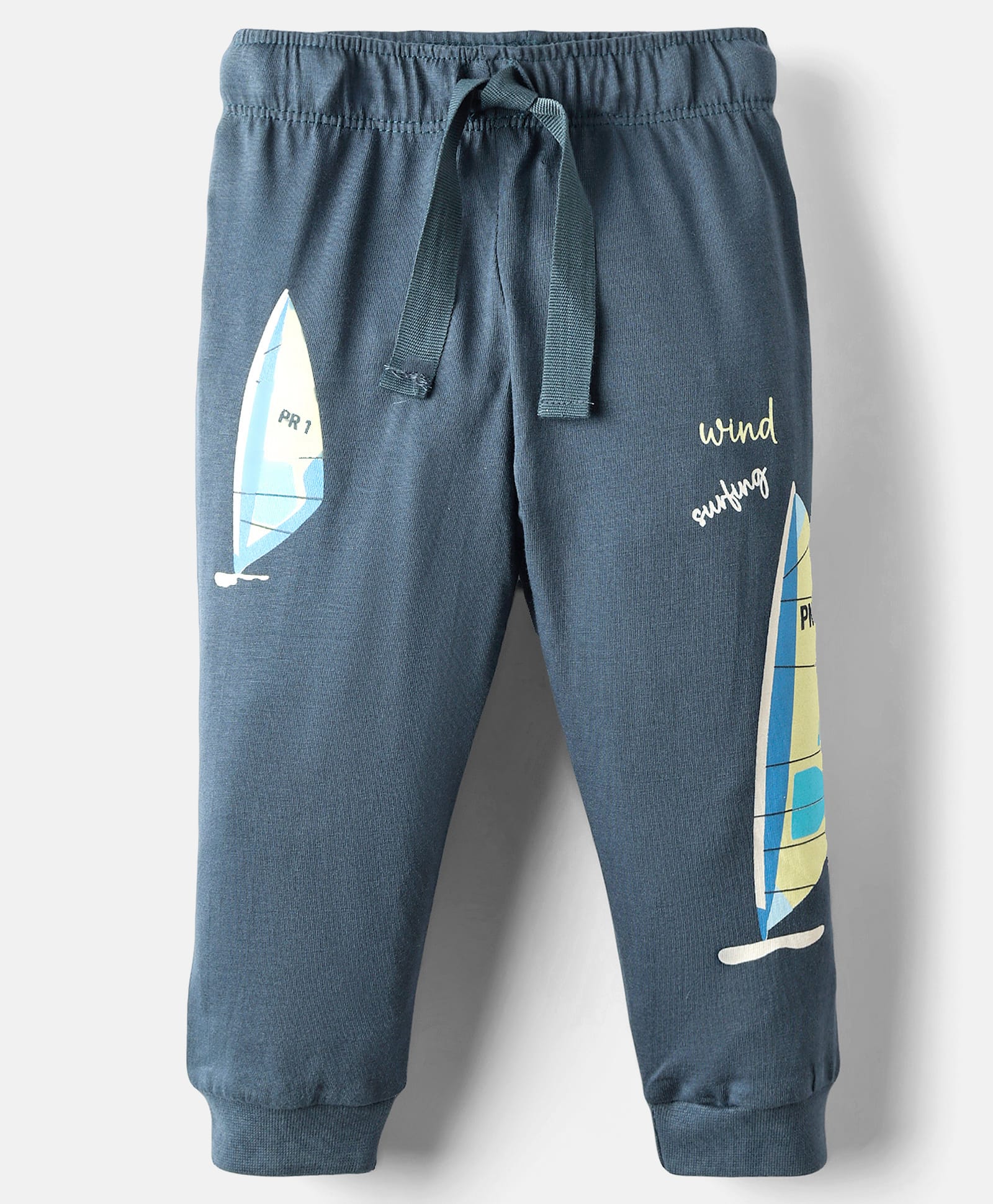CUCUMBER Sinker Knit Full Length Lounge Pant with Surfing Text Print - Charcoal Grey-image-31