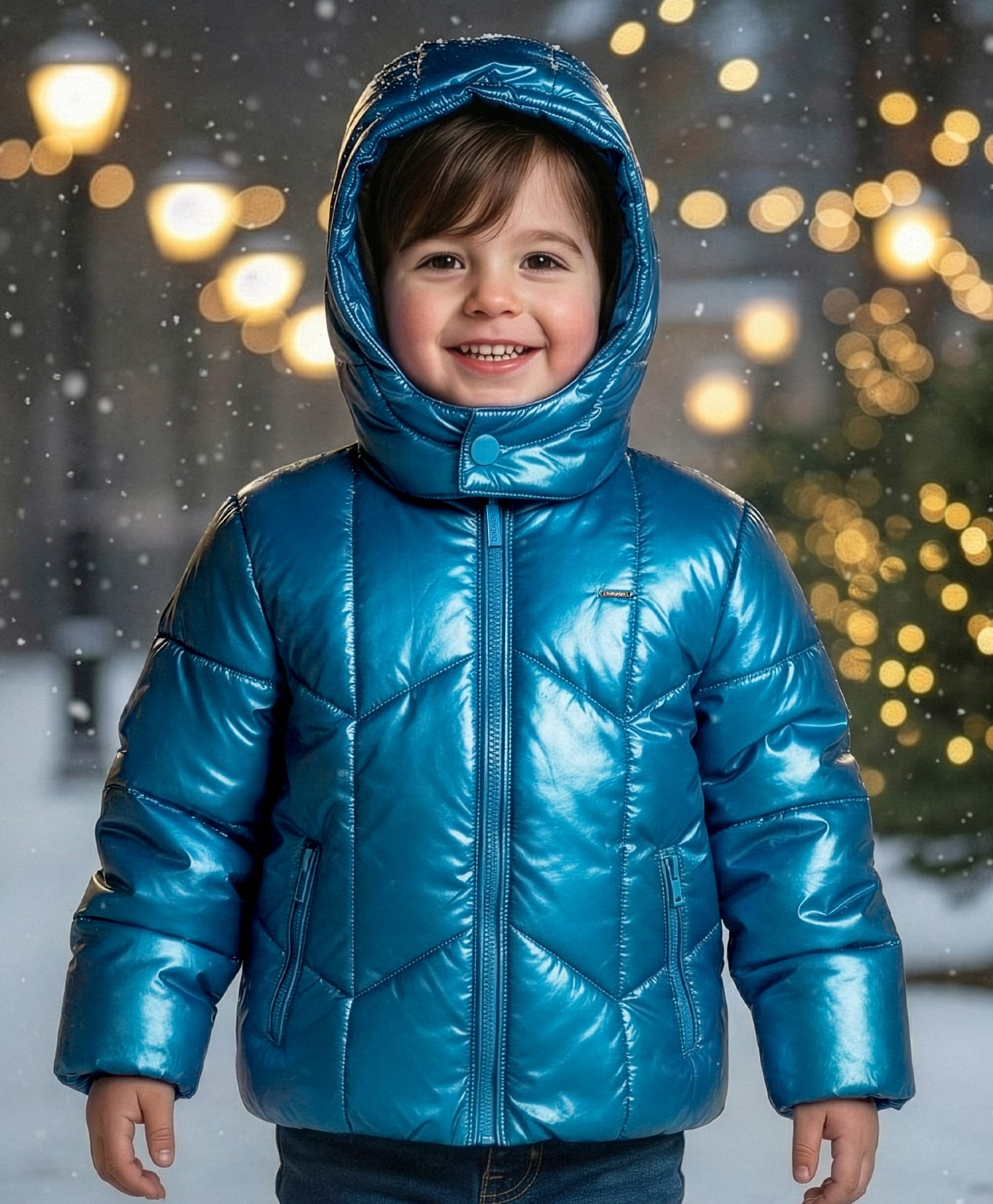 Babyoye Woven Full Sleeves Solid Coloured Padded Hooded Winter Jacket - Blue-picture-14