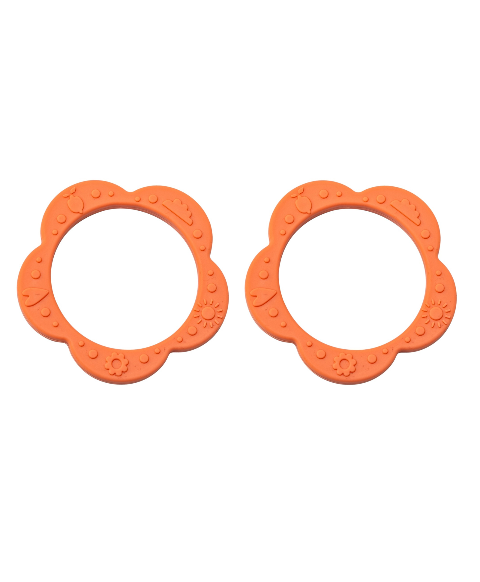 Adore Floral Silicon Teether- Pack of 2 - Orange-image-42