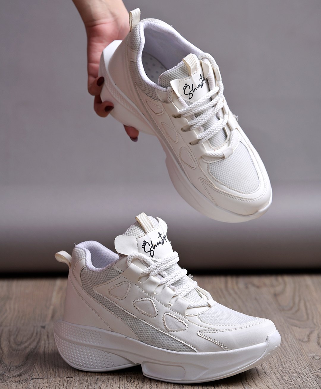 Shoetopia Colour Blocked Sports Shoes - White-picture-23