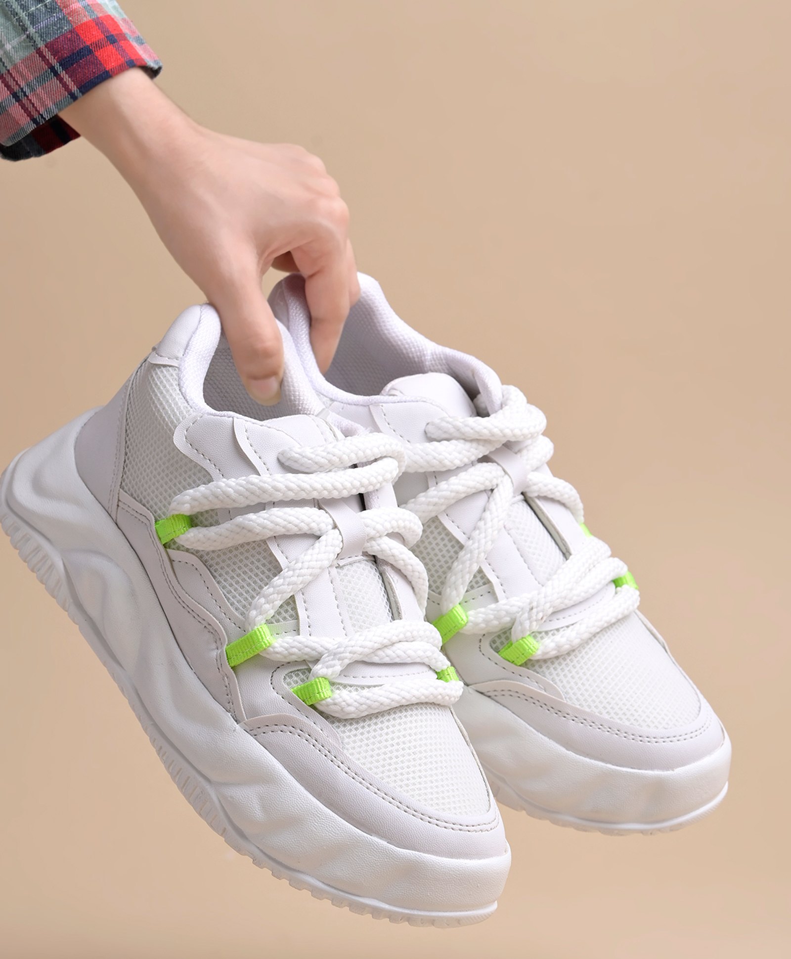 Shoetopia Solid Sneakers - White-image-47