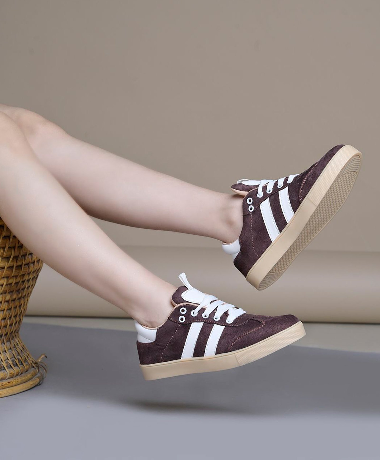 Shoetopia Colour Blocked Lace Up Shoes - Brown-picture-15