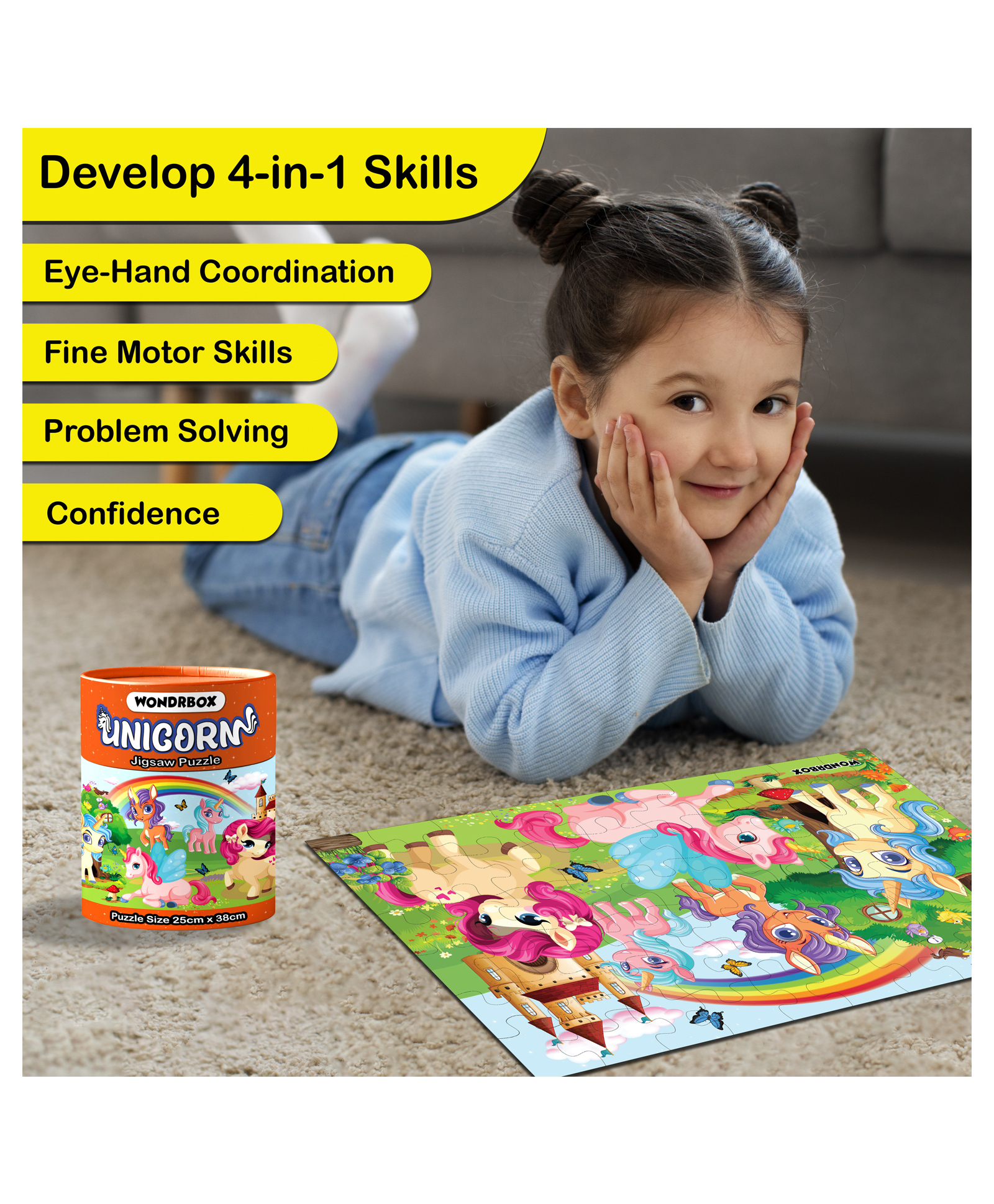 WONDRBOX Jigsaw Puzzle for Kids for Age 5 6 7 Years Boys and Girls | 60 Pieces | Size 15X10 Inches (Carnival+Unicorn)-image-40