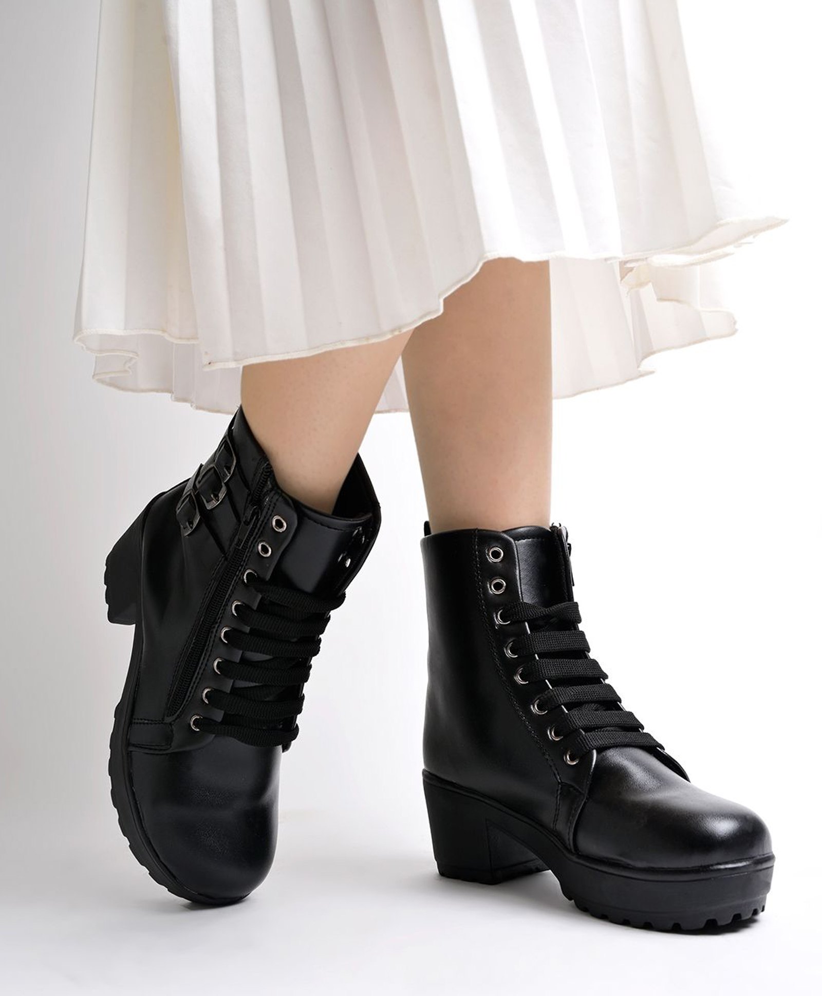 Shoetopia Solid Boots - Black-image-26