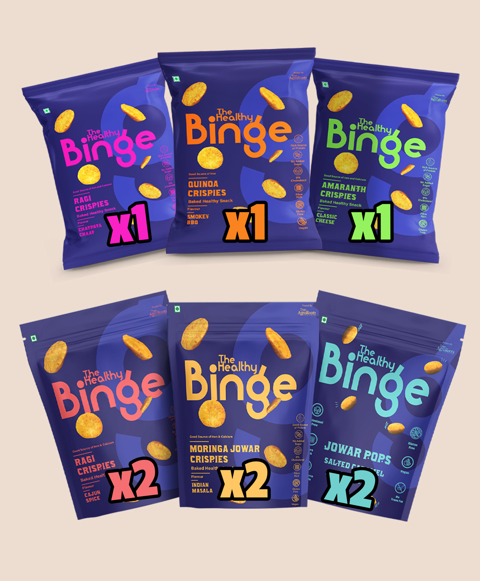The Healthy Binge Assorted Baked Chips Snacks for Adults and Kids | Protein and Fiber Rich | Pack of 9 (40 g X 9)-image-24