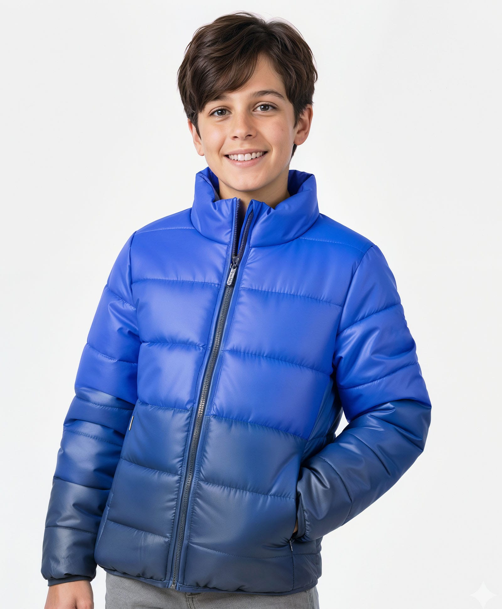 Pine Kids Woven Full Sleeves Padded Jacket with Ombre Print - Blue-image-49