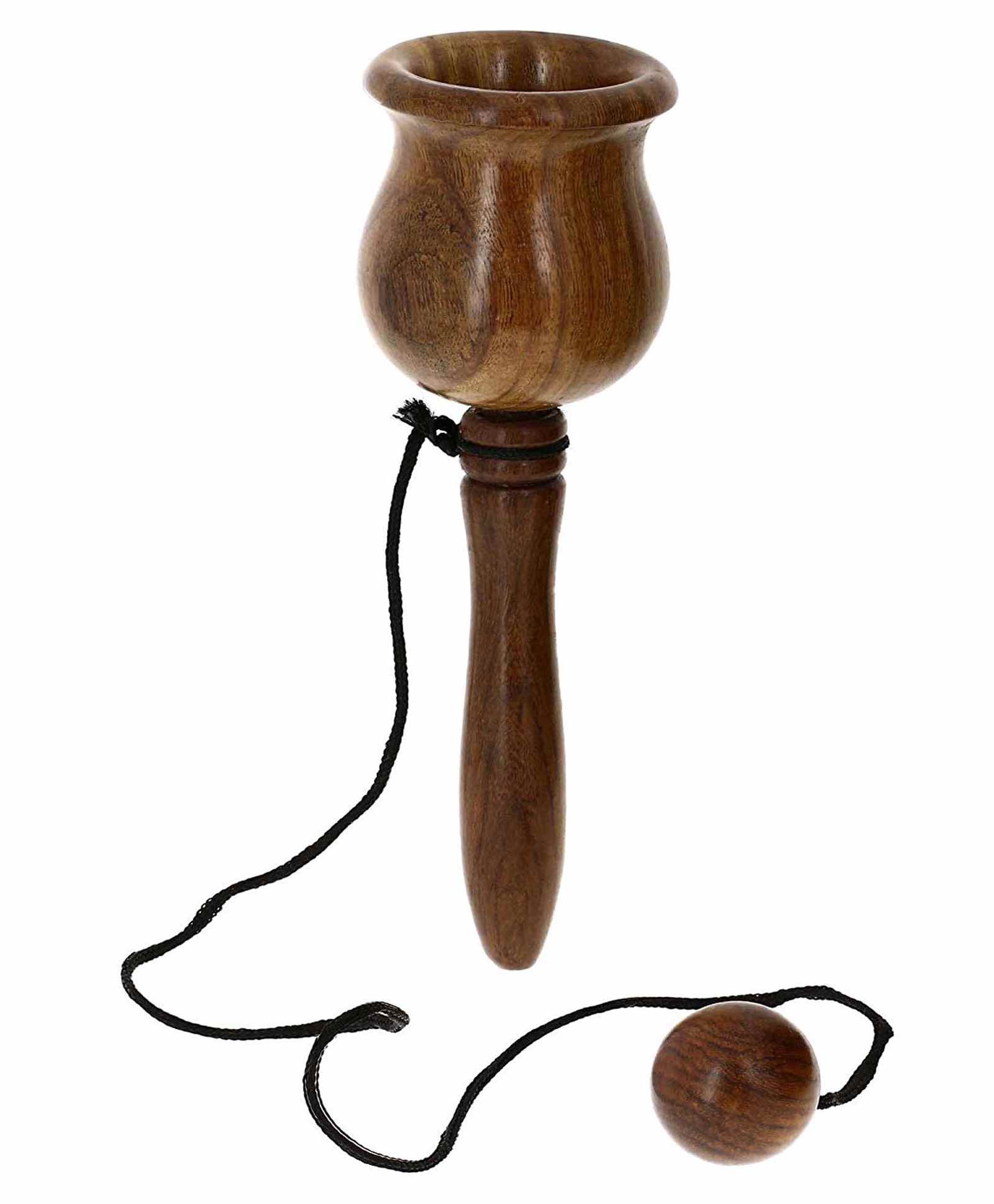 Desi Karigar Wooden Toy Cup And Ball Game - Brown-image-45
