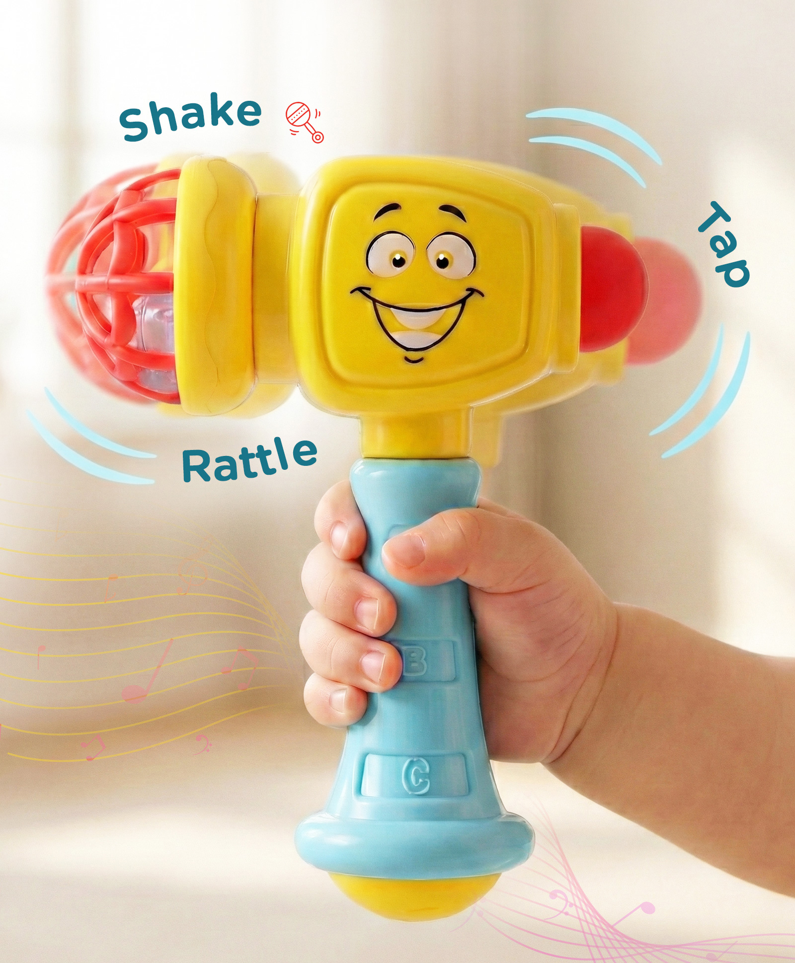 Play Nation Musical Hammer Toy for Babies with Rattle Sound Blue| ABS Plastic Baby Activity Toy| Improves Motor Skills & Sensory Development| Easy Grip Manual Hammer Toy| Toddler Gifting Option-picture-18