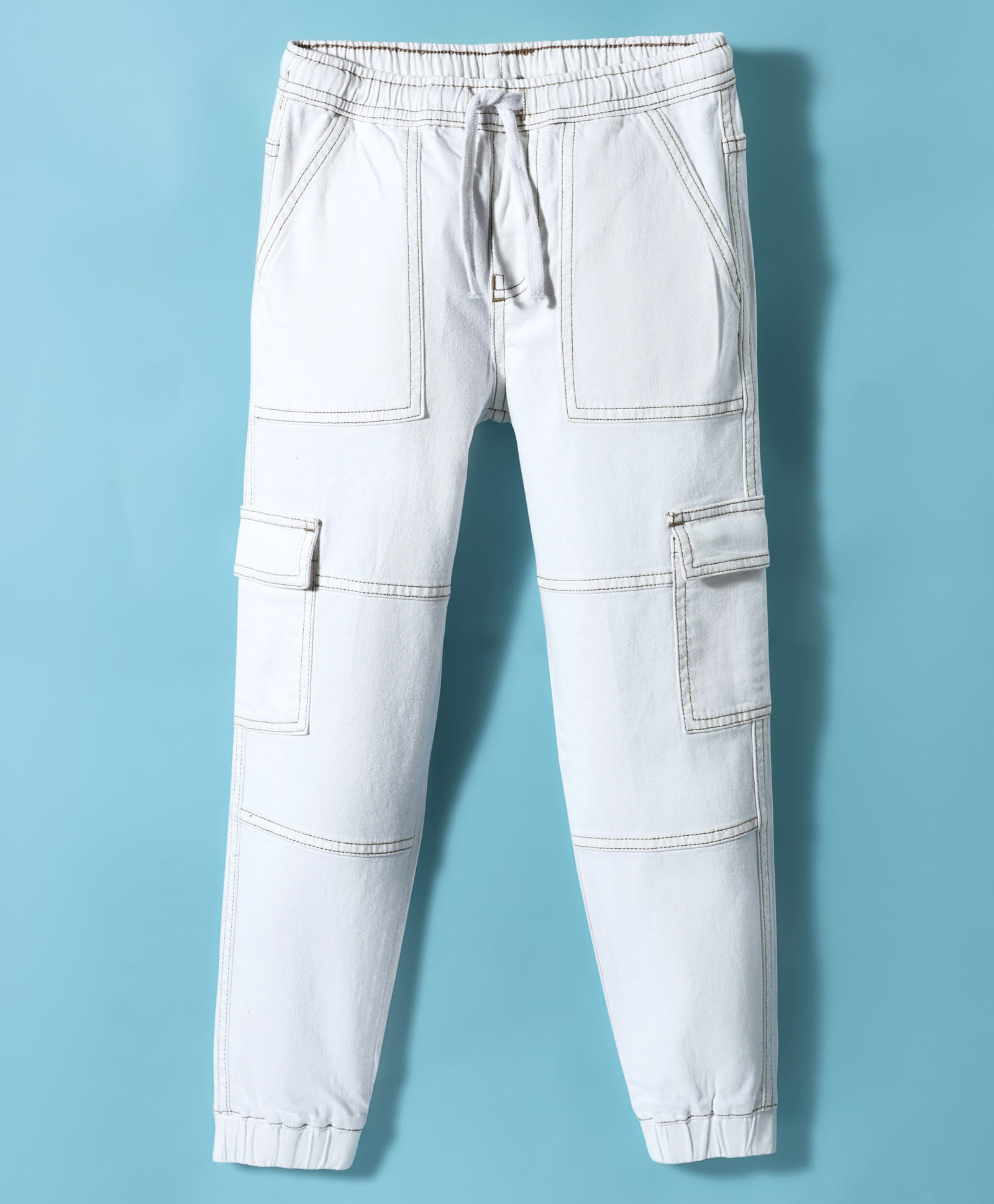 Pine Kids Denim Woven Full Length Washed Jeans - White-picture-19