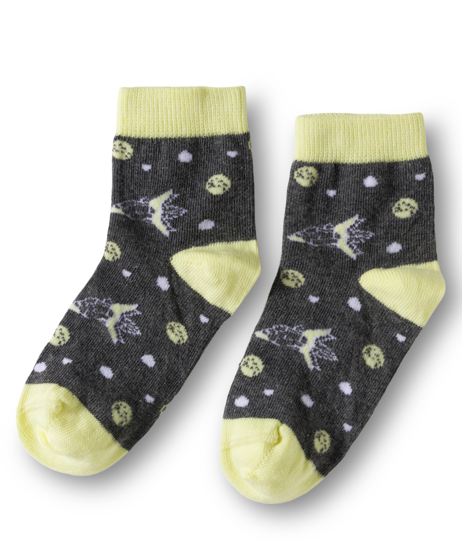 Mustang Cotton Knit Ankle Length Sock with Space Theme Design - Charcoal Grey-picture-10