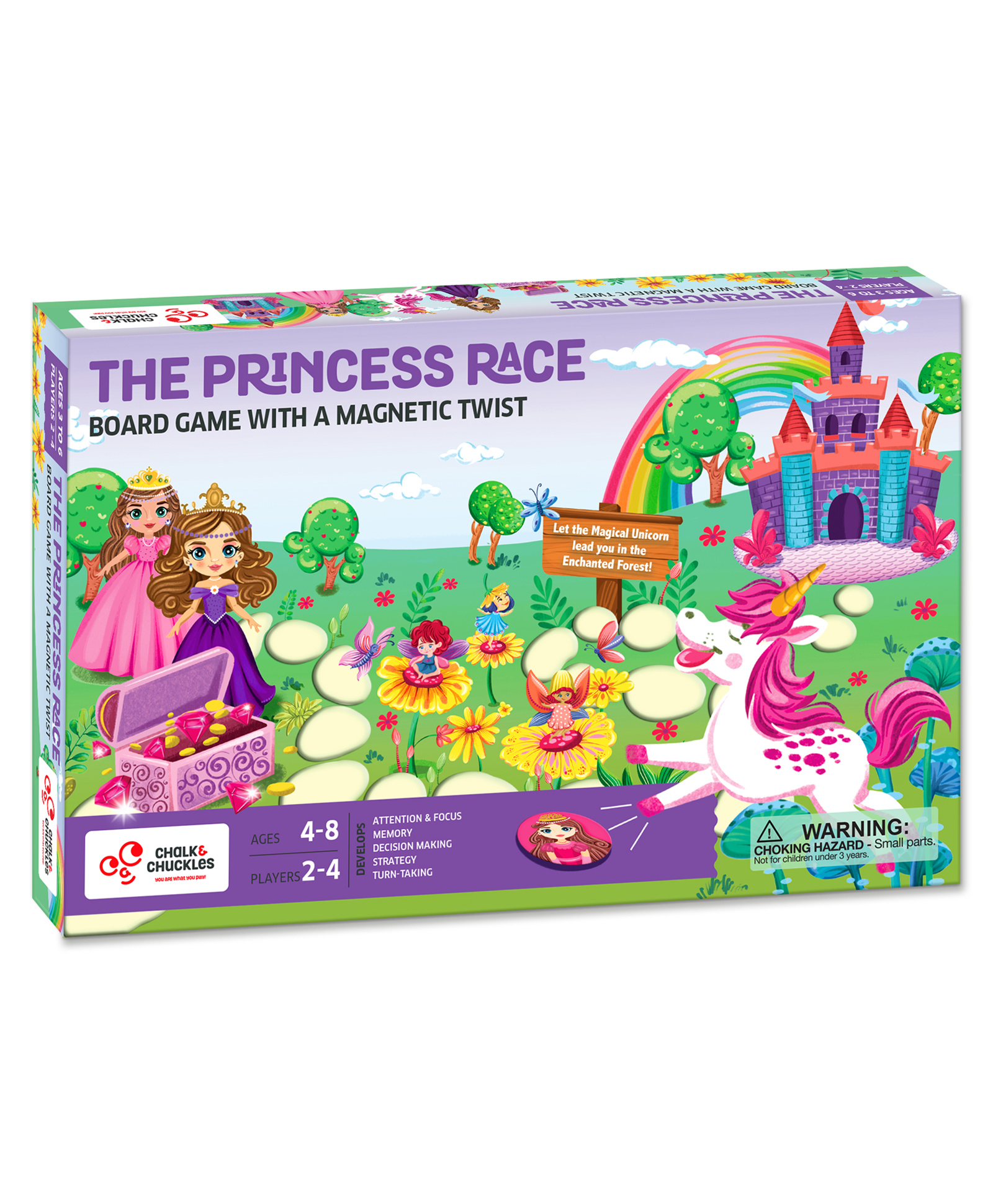 Chalk and Chuckles Princess Race Board Game for Kids with Magnetic Twist, Unicorn Toys-picture-31