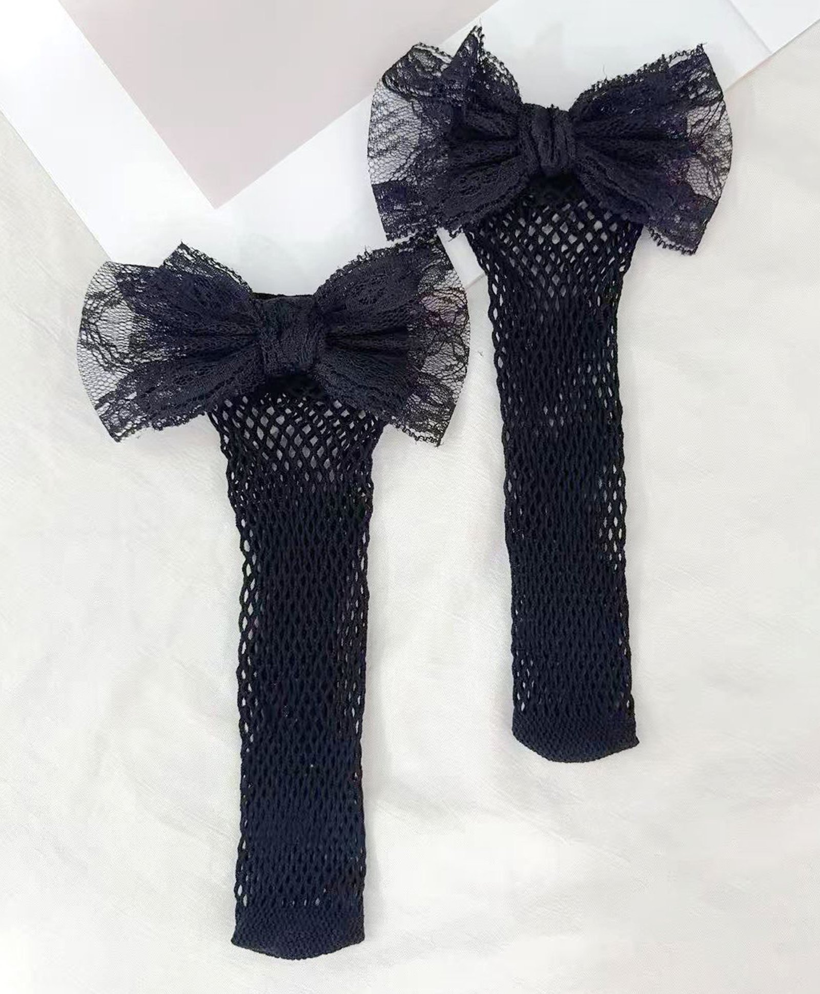 Kidofash Bow Lace Applique Detailed Stockings - Black-picture-27